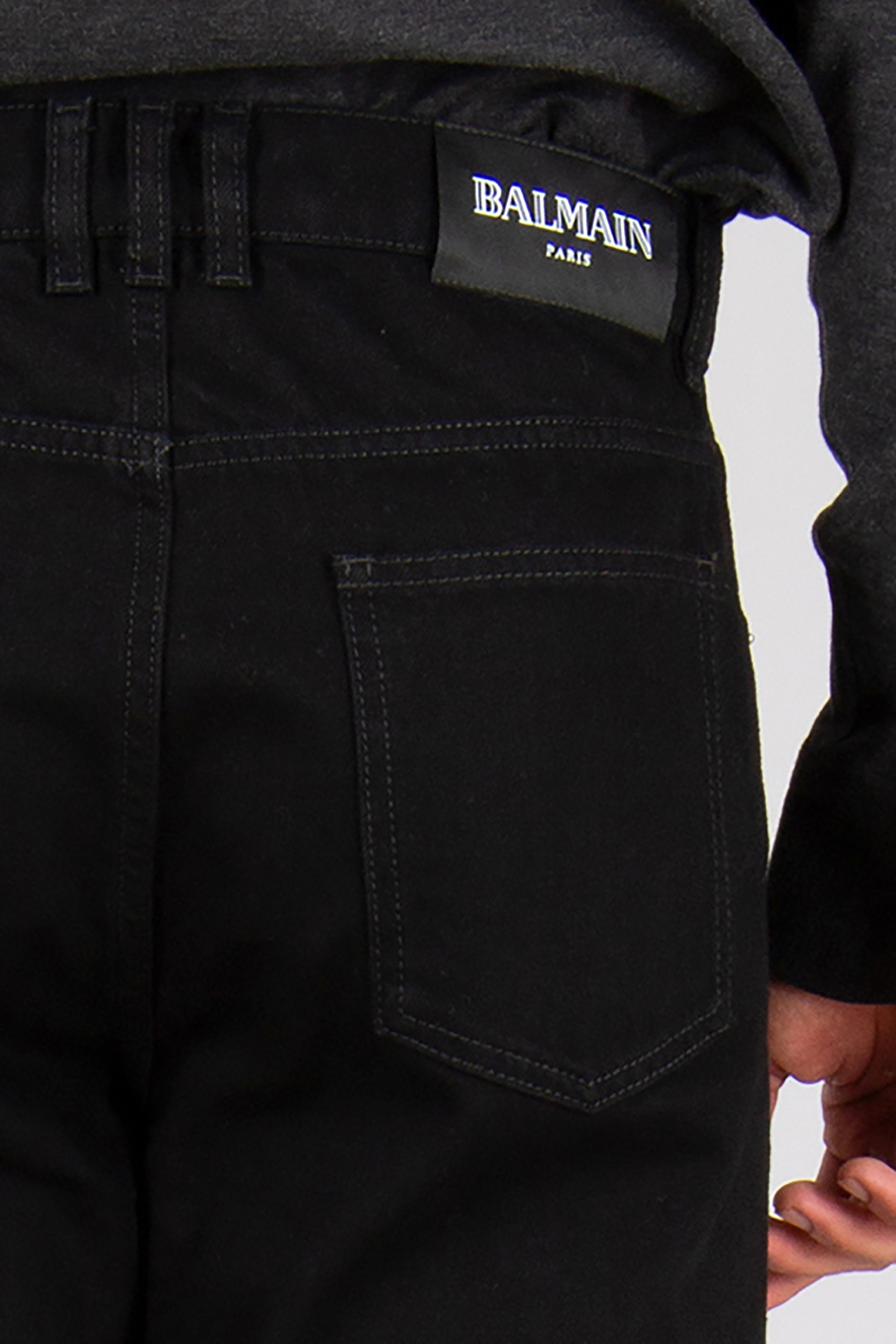 BALMAIN Regular Fit Cotton Denim Jeans Bekleidung, Hosen, Jeans, Langarm, Ärmel
