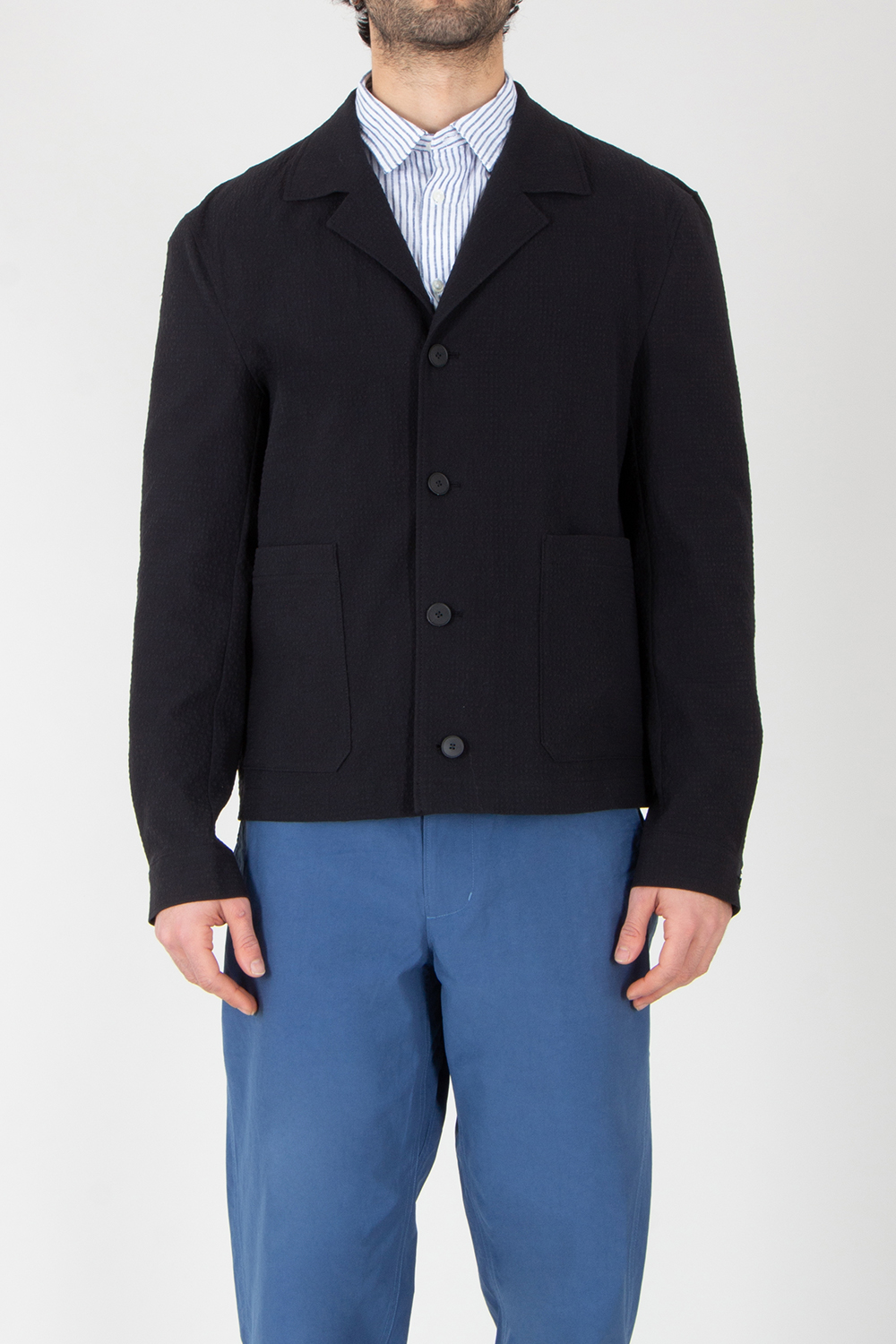 HUGO Modern Fit Performance Super Flex Cotton Seersucker Overshirt John