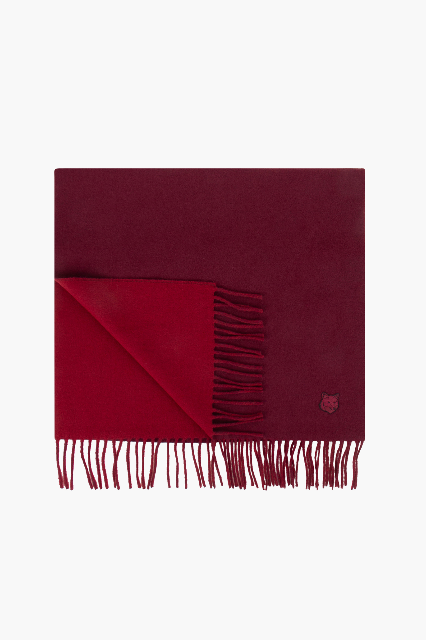 MAISON KITSUNÉ Bold Fox Head Patch Virgin Wool Scarf | NM06201WA0018P677
