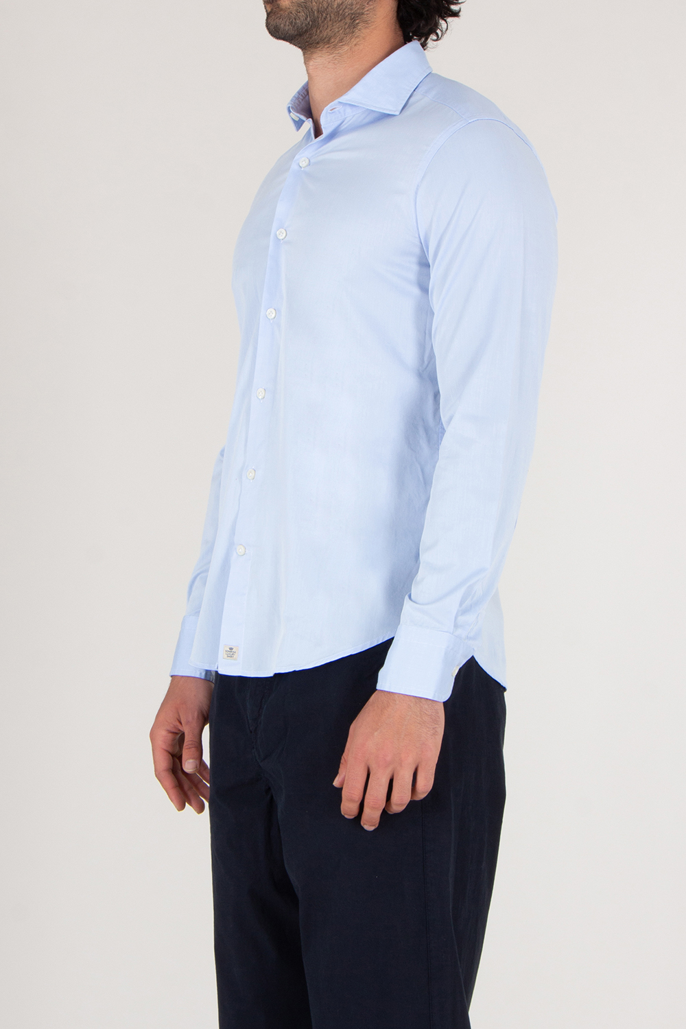 SONRISA Regular Fit Shark Collar Lyocell Cotton Shirt