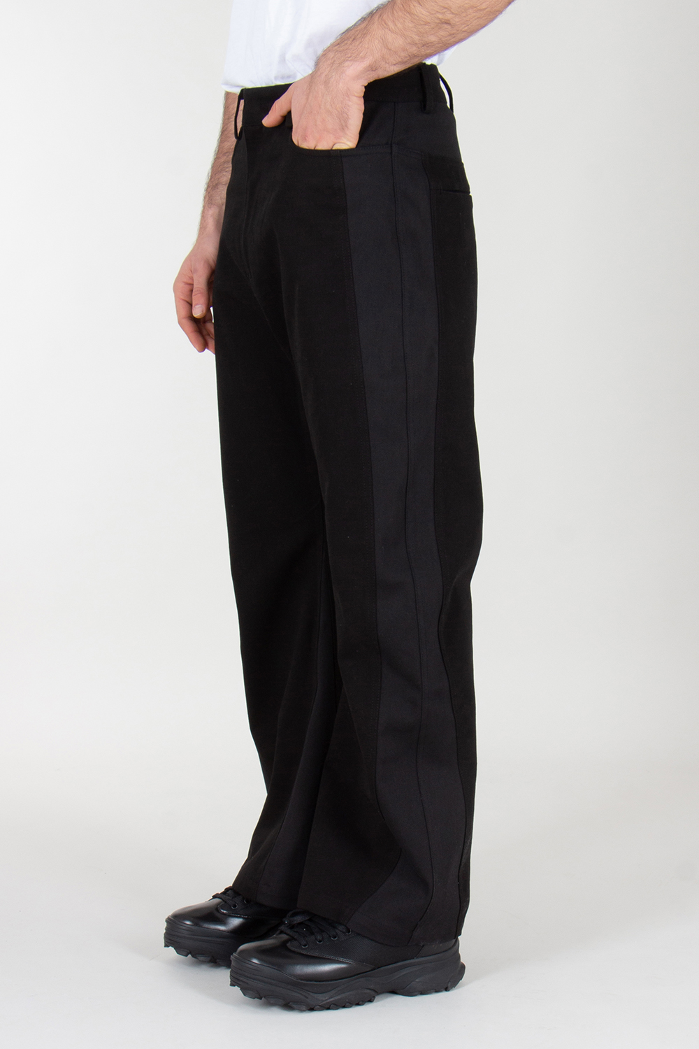 XLM Regular Fit Paneled Wide Leg Denim Jeans