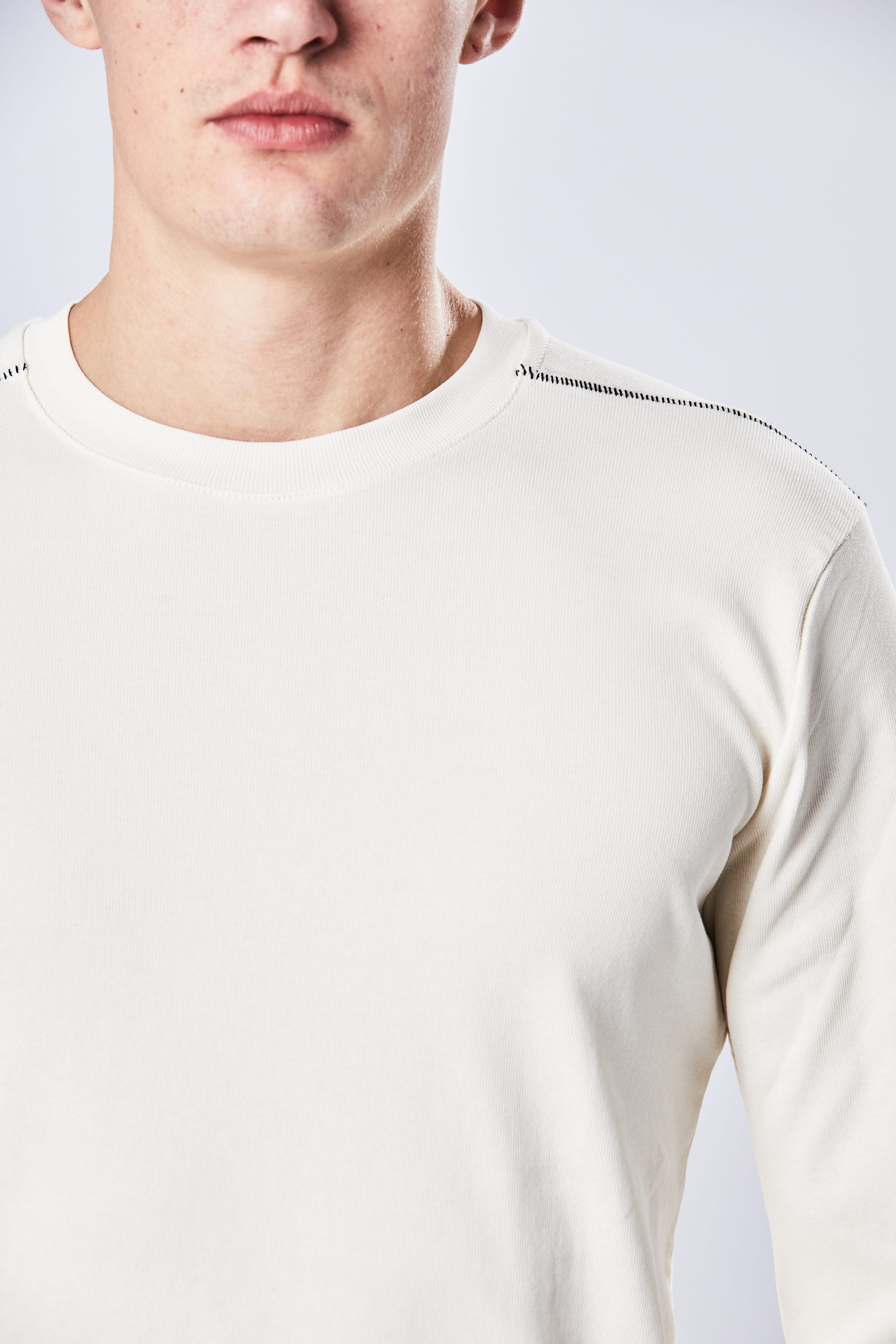 THOM KROM Ribbed Modal Stretch Long Sleeve T-Shirt THOM KROM Ribbed Modal Stretch Long Sleeve T-Shirt