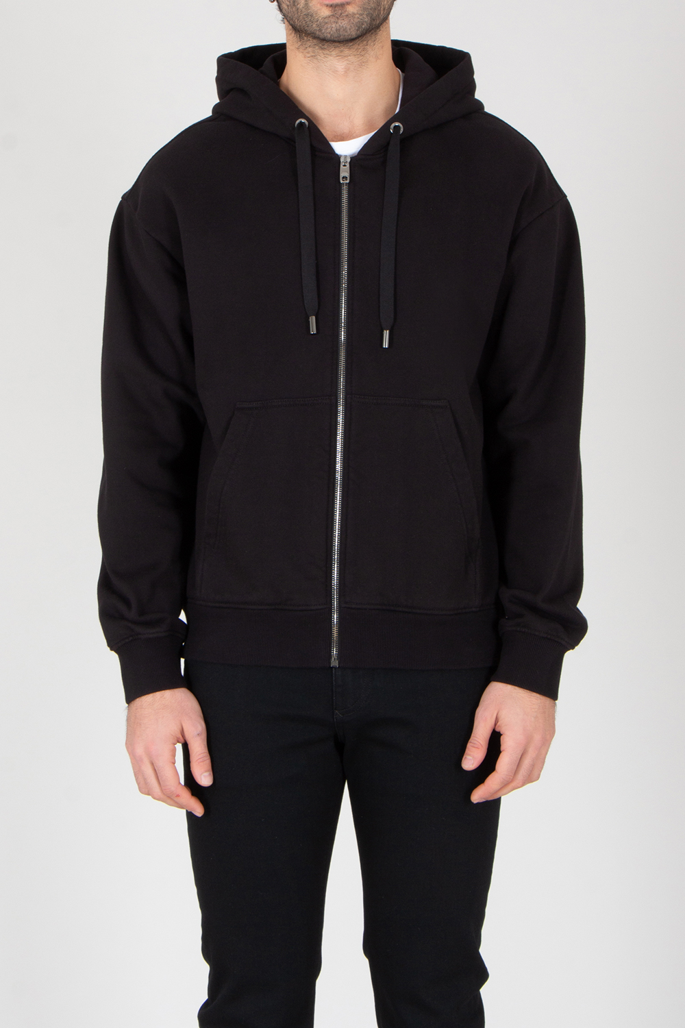 DOLCE & GABBANA Relaxed Fit Patch Cotton Fleece Zip-Up Hoodie