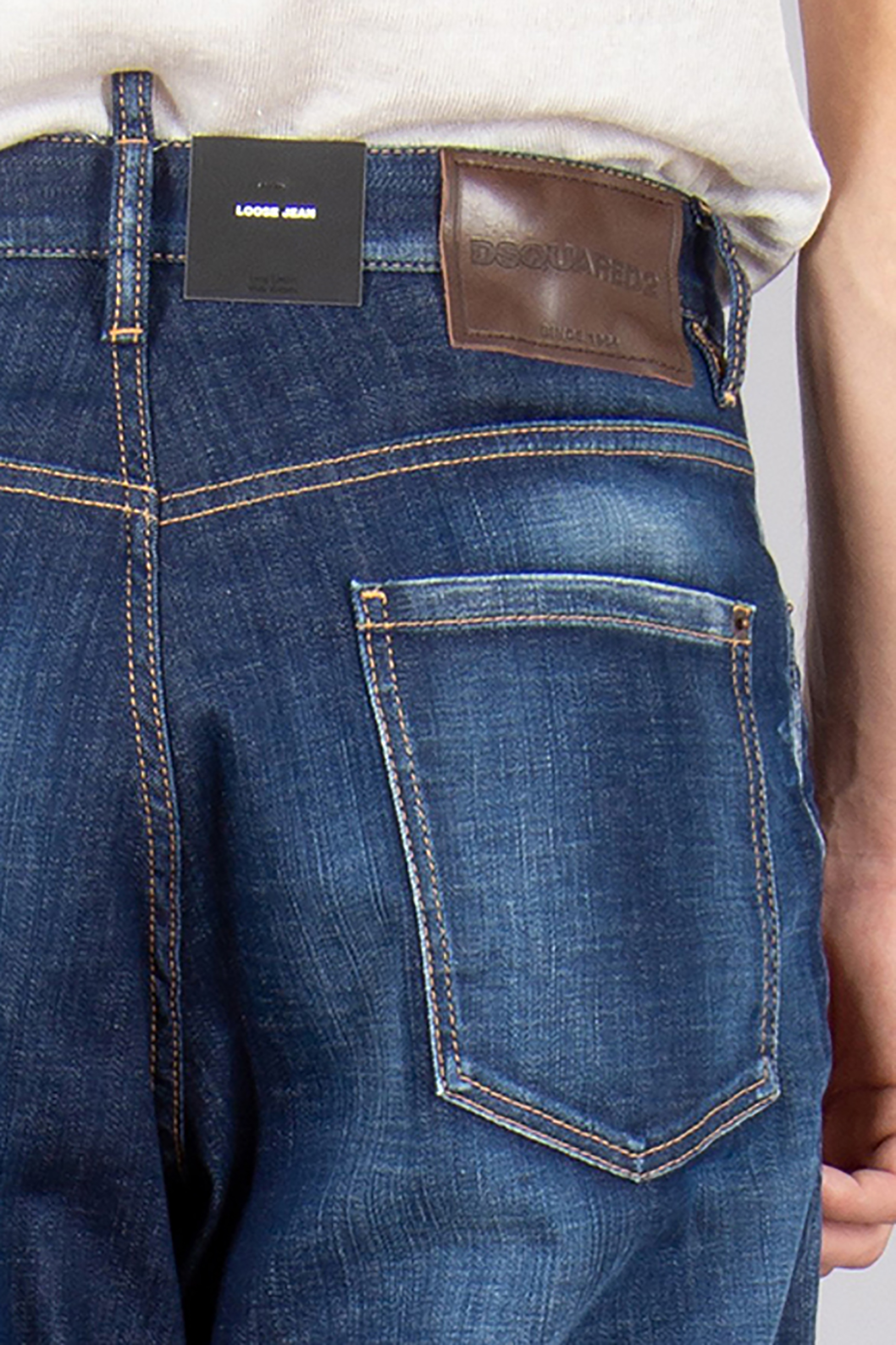 DSQUARED2 Dark Clean Wash Cotton Stretch Denim Loose Jeans Bekleidung, Hosen, Jeans, Zubehör