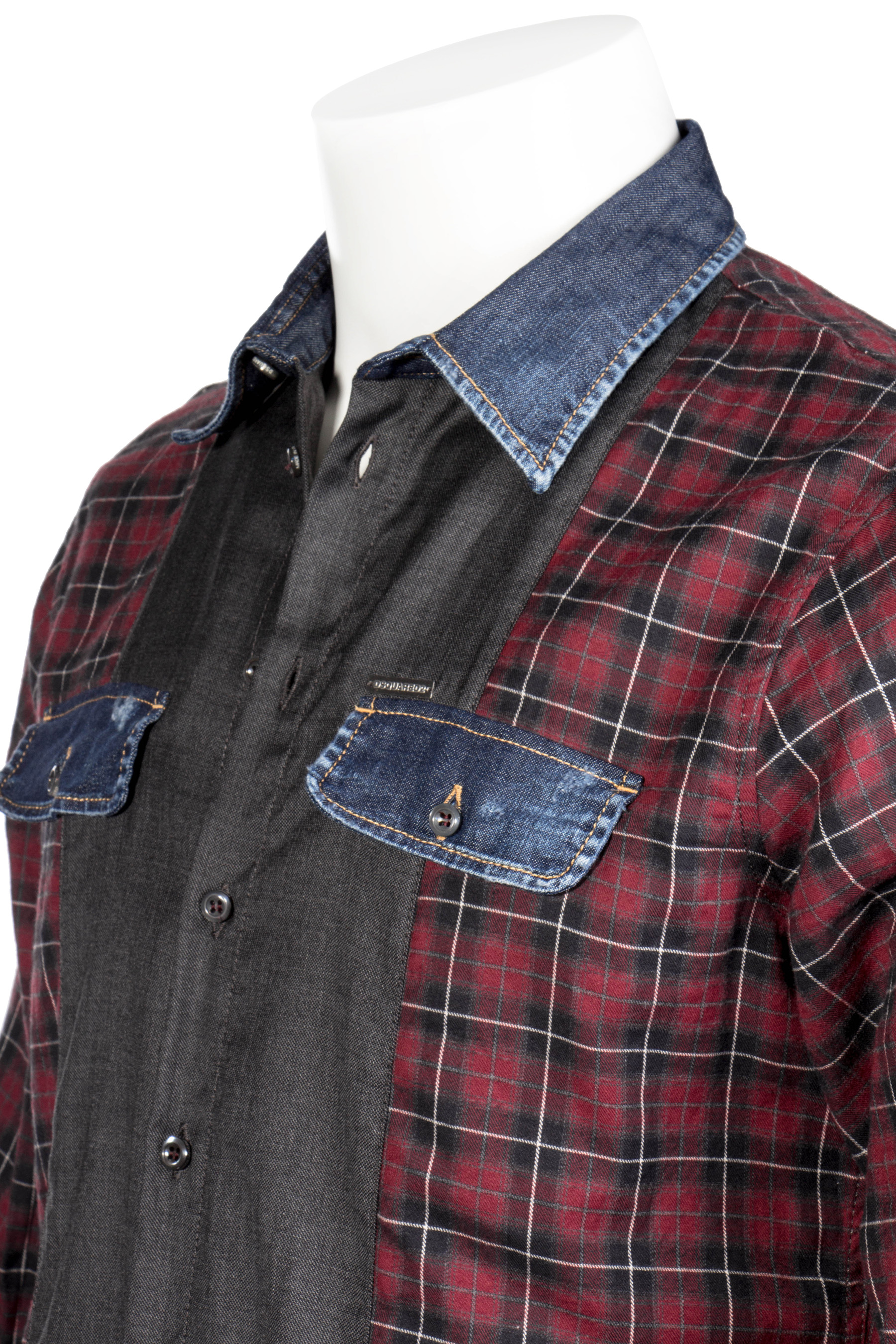 DSQUARED2 Checkered Denim Shirt