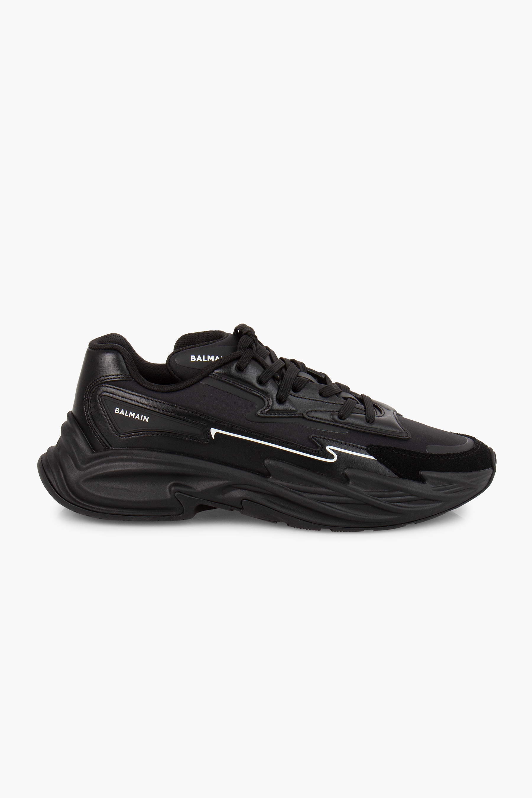 BALMAIN Low Top Faux Leather Sneakers Run-Row BALMAIN Low Top Faux Leather Sneakers Run-Row