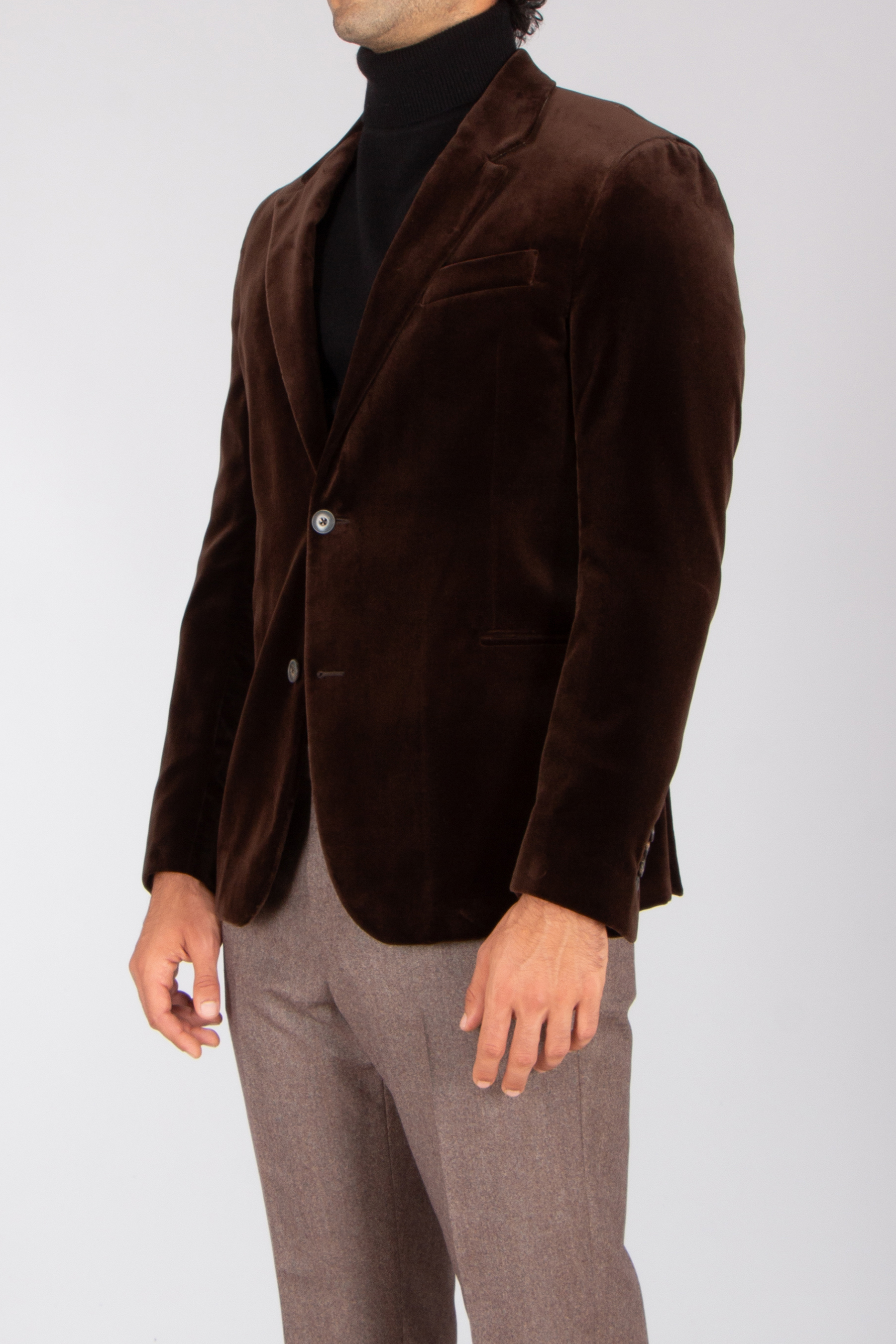 EMPORIO ARMANI Tailored Fit Cotton Velvet Jacket R Line Blazer, Kleidung, Mantel, Jacke, Samt