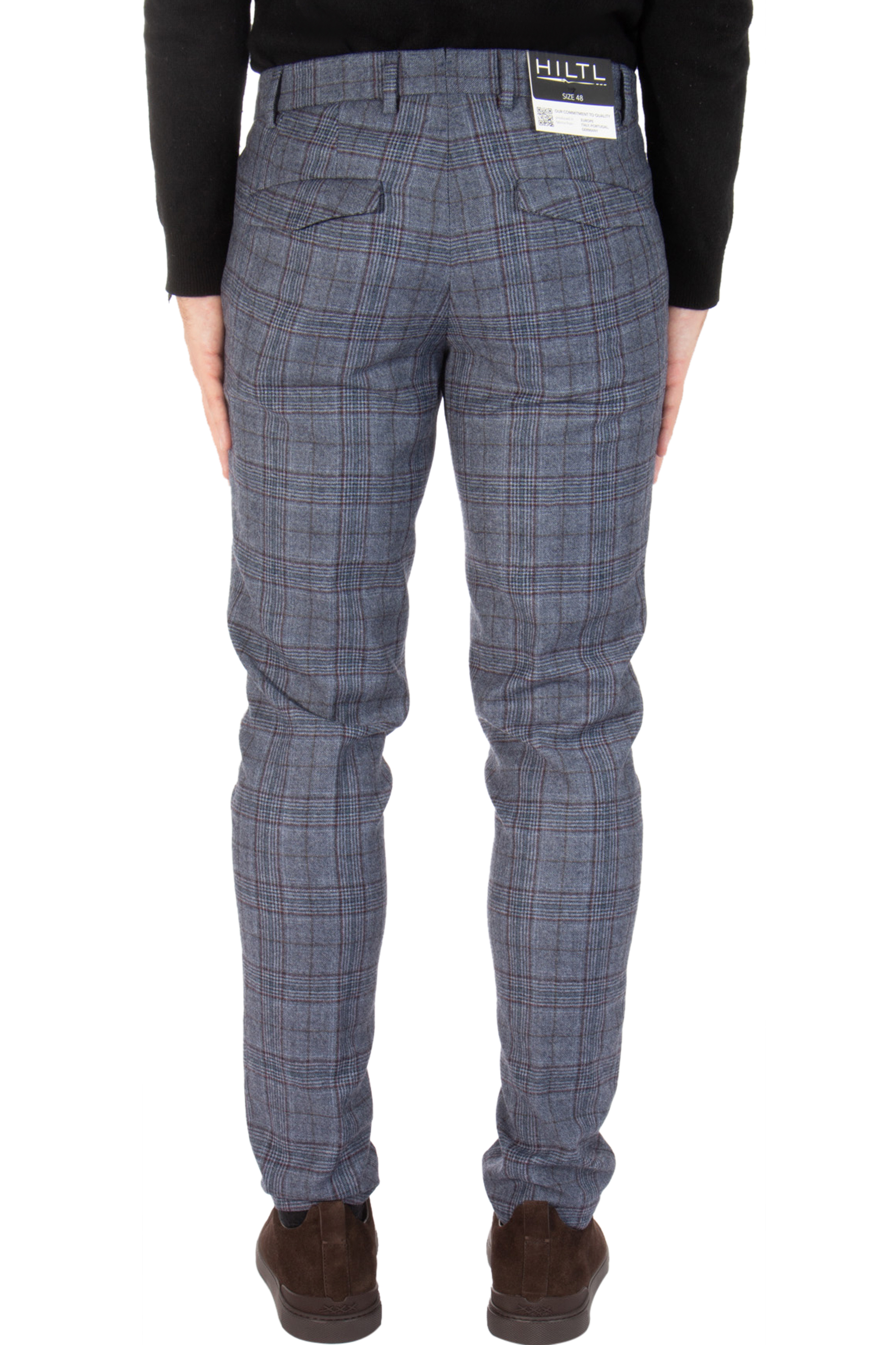HILTL Checked Virgin Wool Flannel Pants Terzo