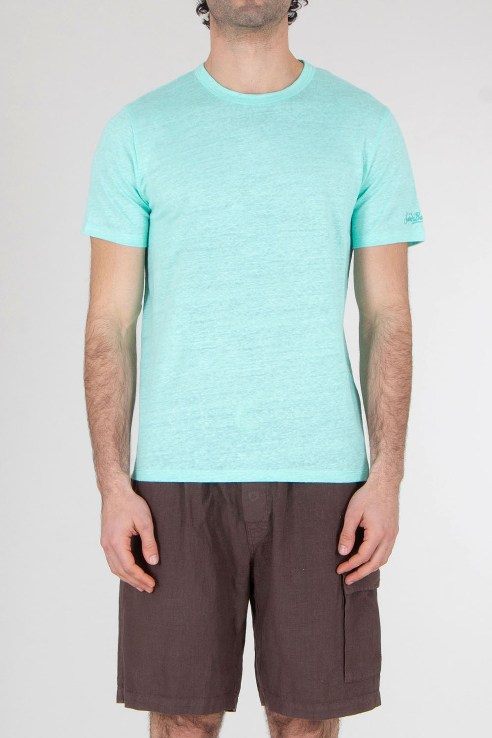 MC 2 SAINT BARTH Regular Fit Linen Jersey T-Shirt Ecstasea