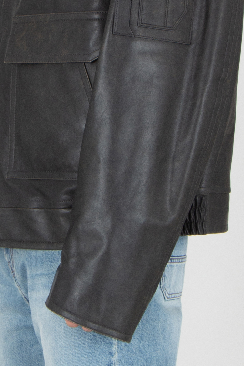 JUUN.J Oversized Distressed Leather Jacket
