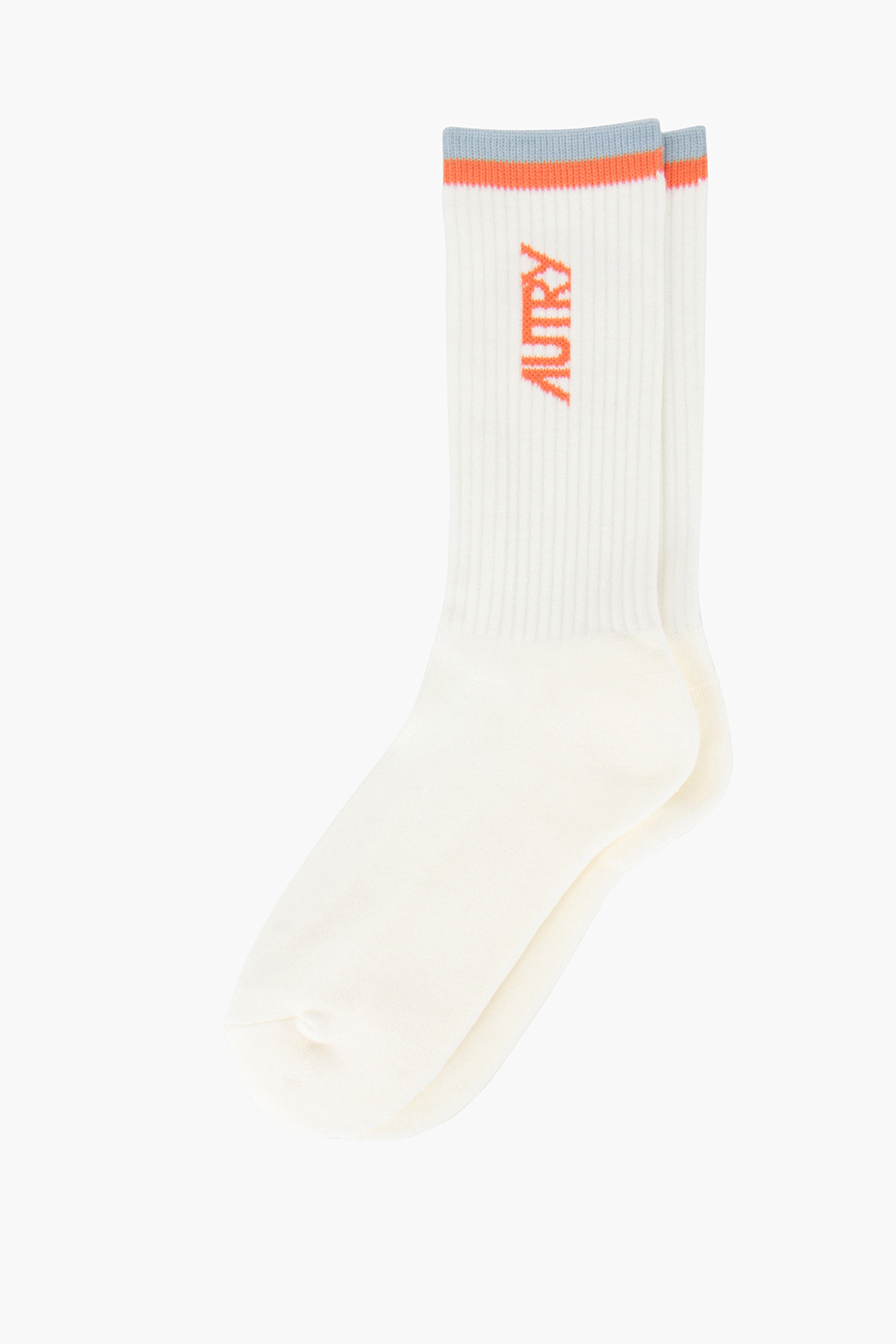 AUTRY Jacquard Stripes & Logo Cotton Blend Stretch Socks