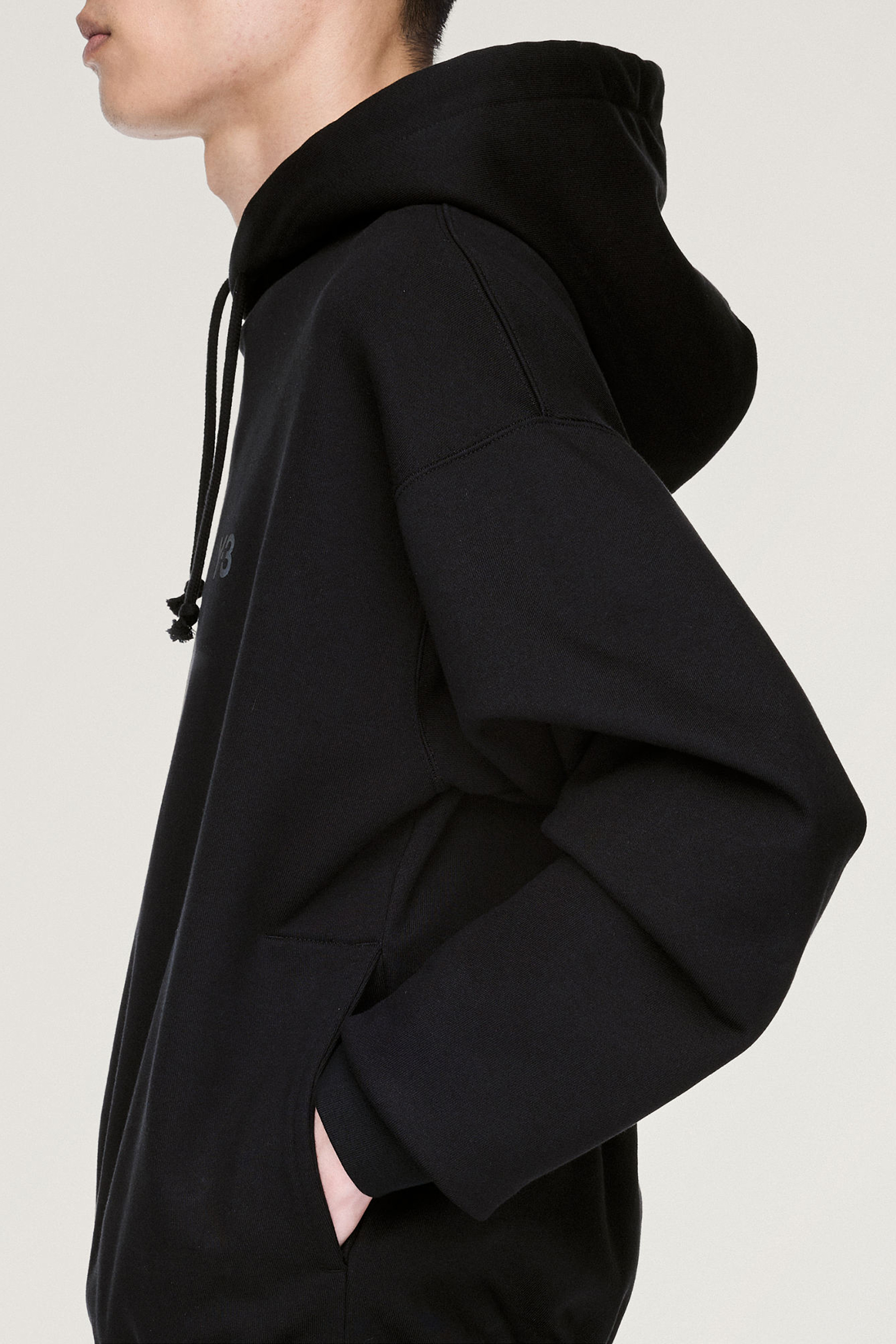 Y-3 Oversized Fit Brushed Cotton Blend French Terry Hoodie Vlies, Mantel, Pullover, Sweatshirt, Kapuzenpulli