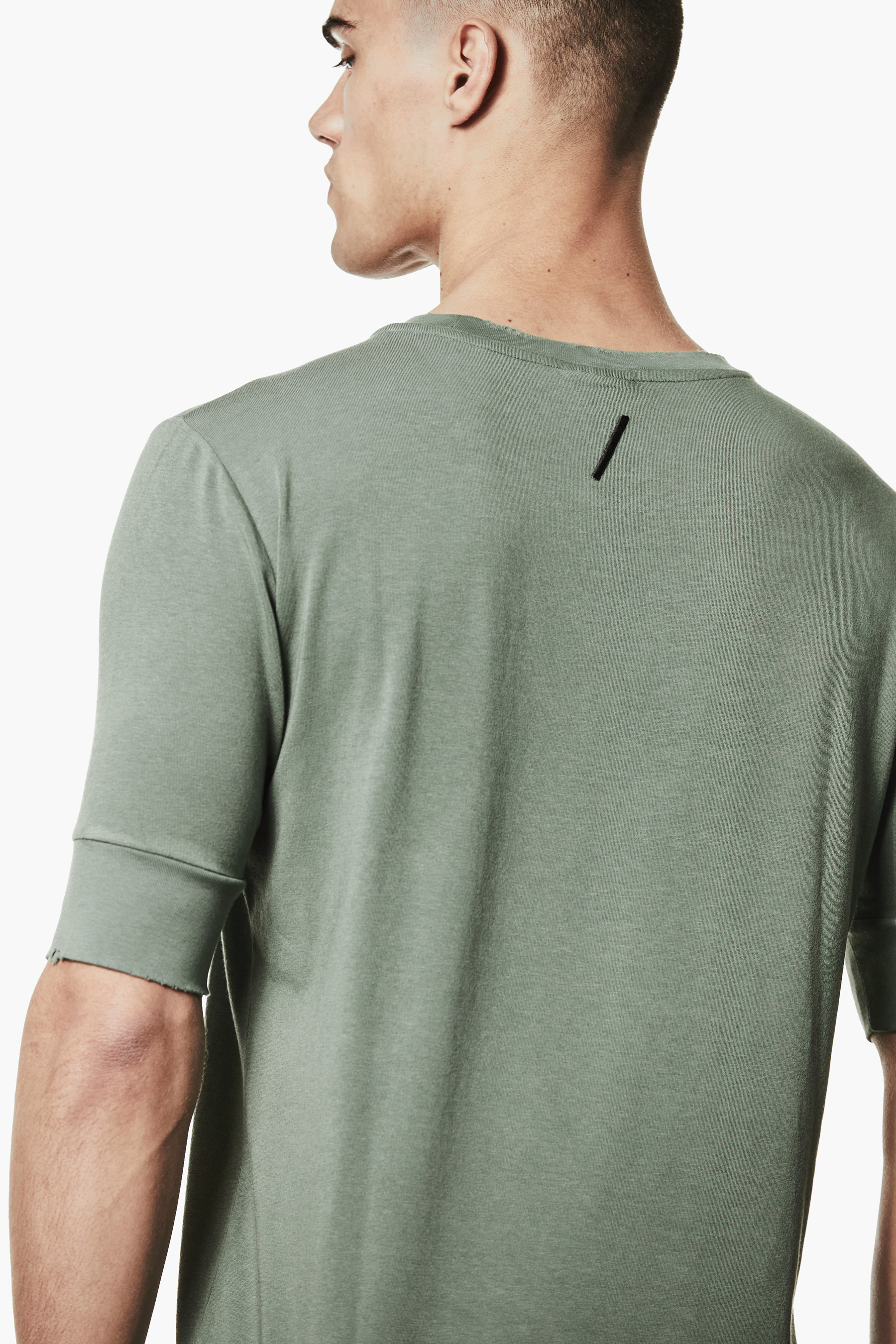 THOM KROM Slim Fit Cotton-Modal Stretch Jersey T-Shirt T-shirt, Langarm, Ärmel, Hals, Person