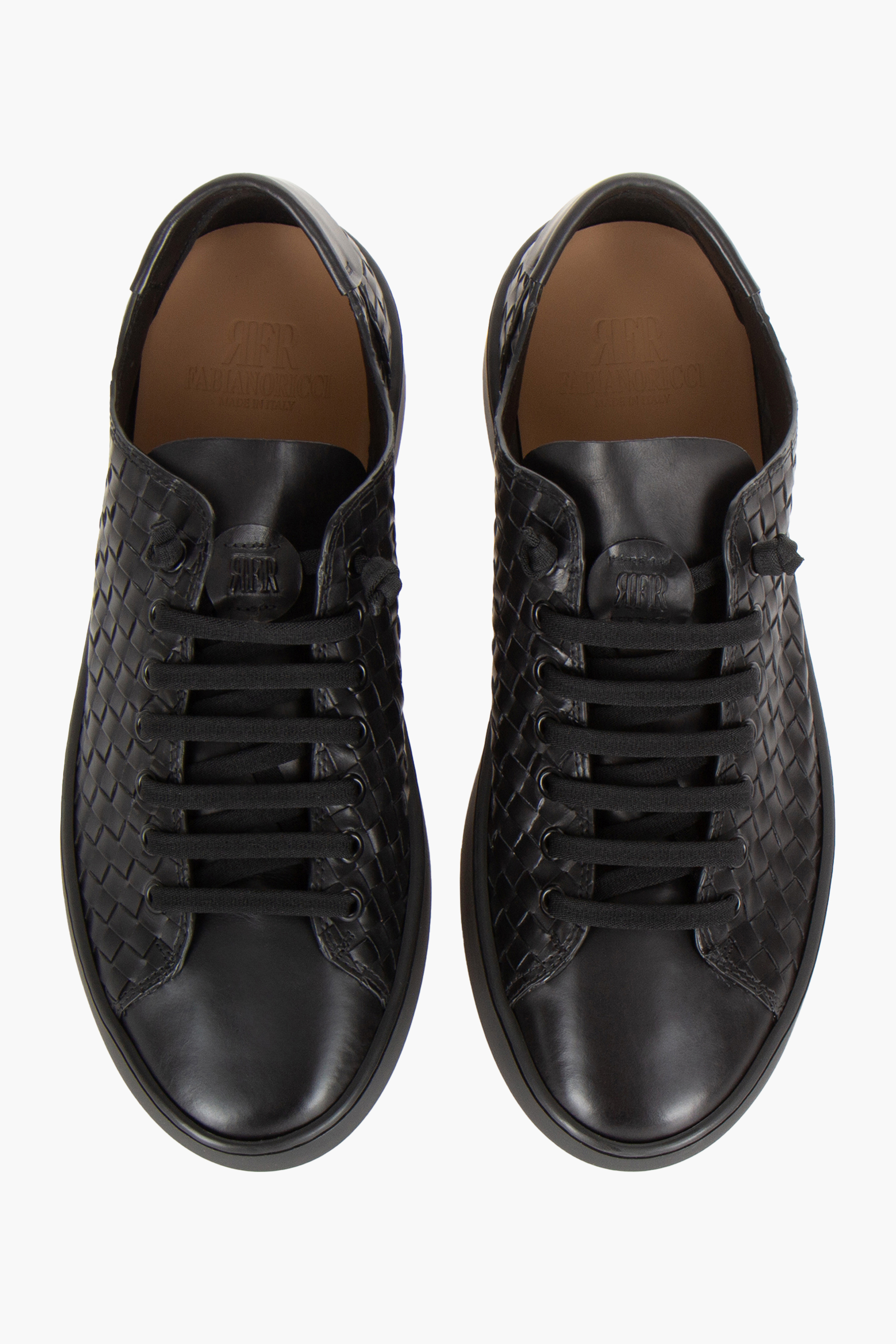FABIANO RICCI Woven Leather Sneakers
