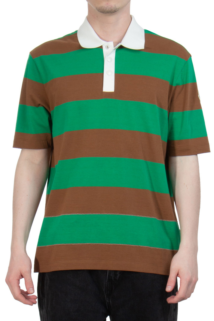 MONCLER Striped Cotton Polo Shirt MONCLER Striped Cotton Polo Shirt
