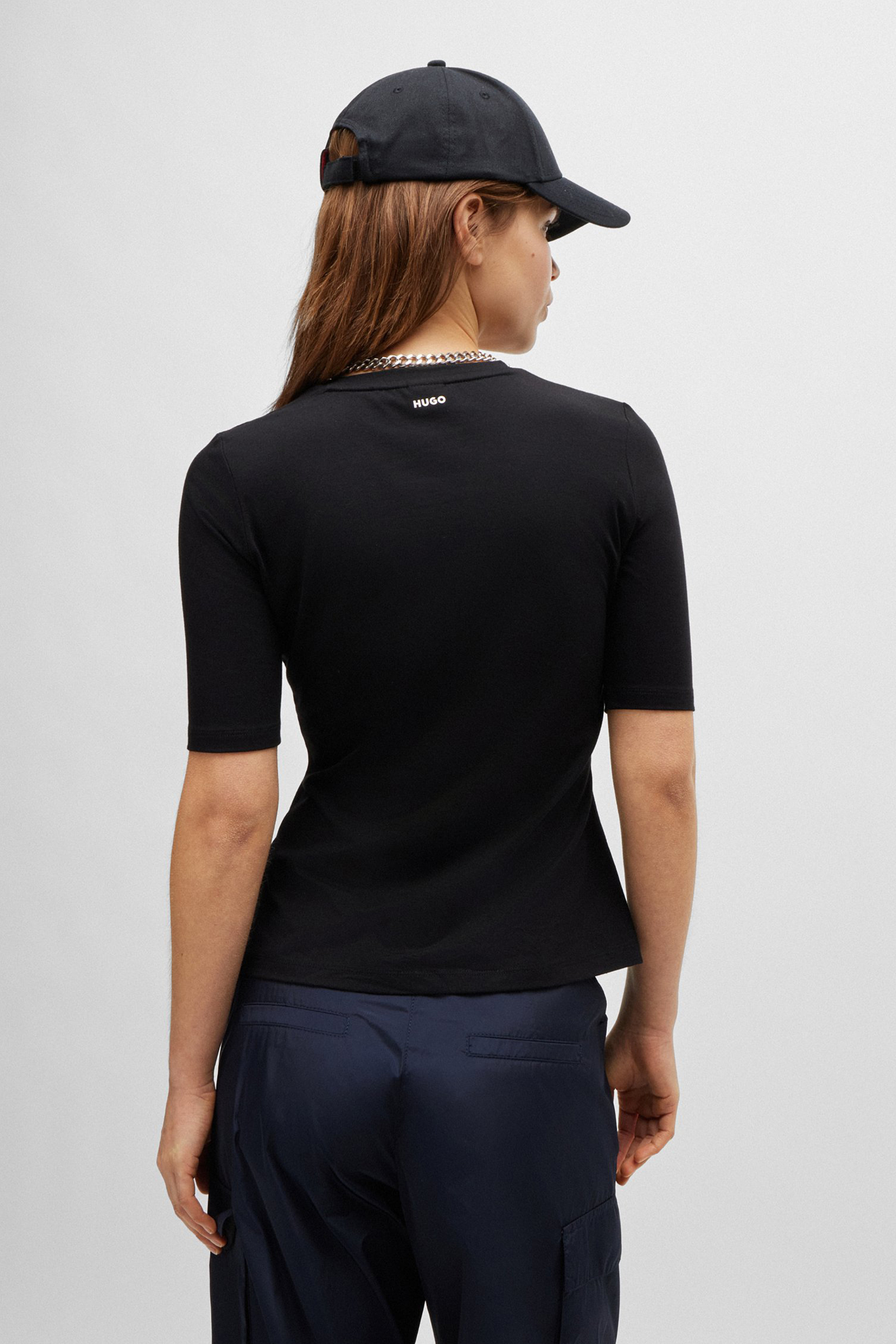 HUGO Slim Fit Cotton-Modal Stretch T-Shirt Darnelia HUGO Slim Fit Cotton-Modal Stretch T-Shirt Darnelia