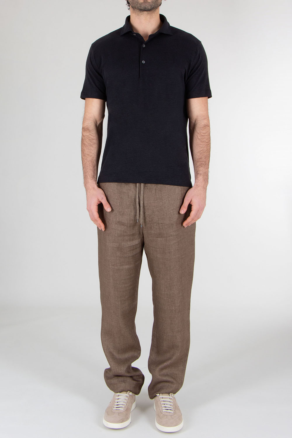 STEFAN BRANDT Regular Fit Linen Stretch Jersey Polo Shirt Laurin