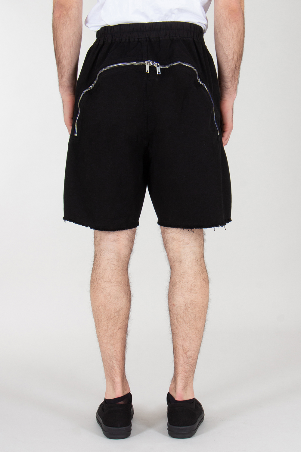 RICK OWENS DRKSHDW Wide Leg Cotton Canvas Shorts Butt Zip 