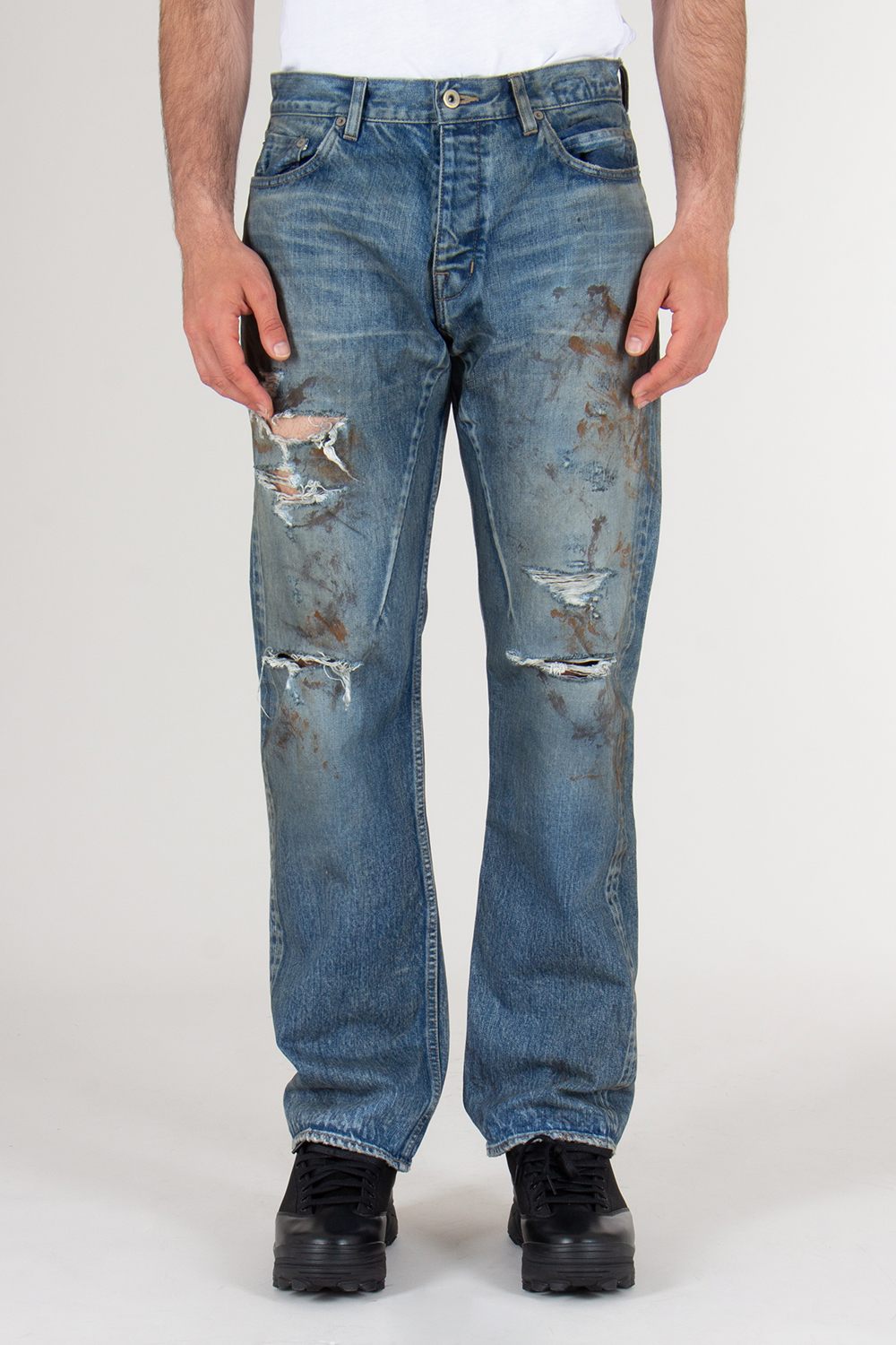 RICK OWENS DRKSHDW Regular Fit Distressed Denim Kurdt Jeans