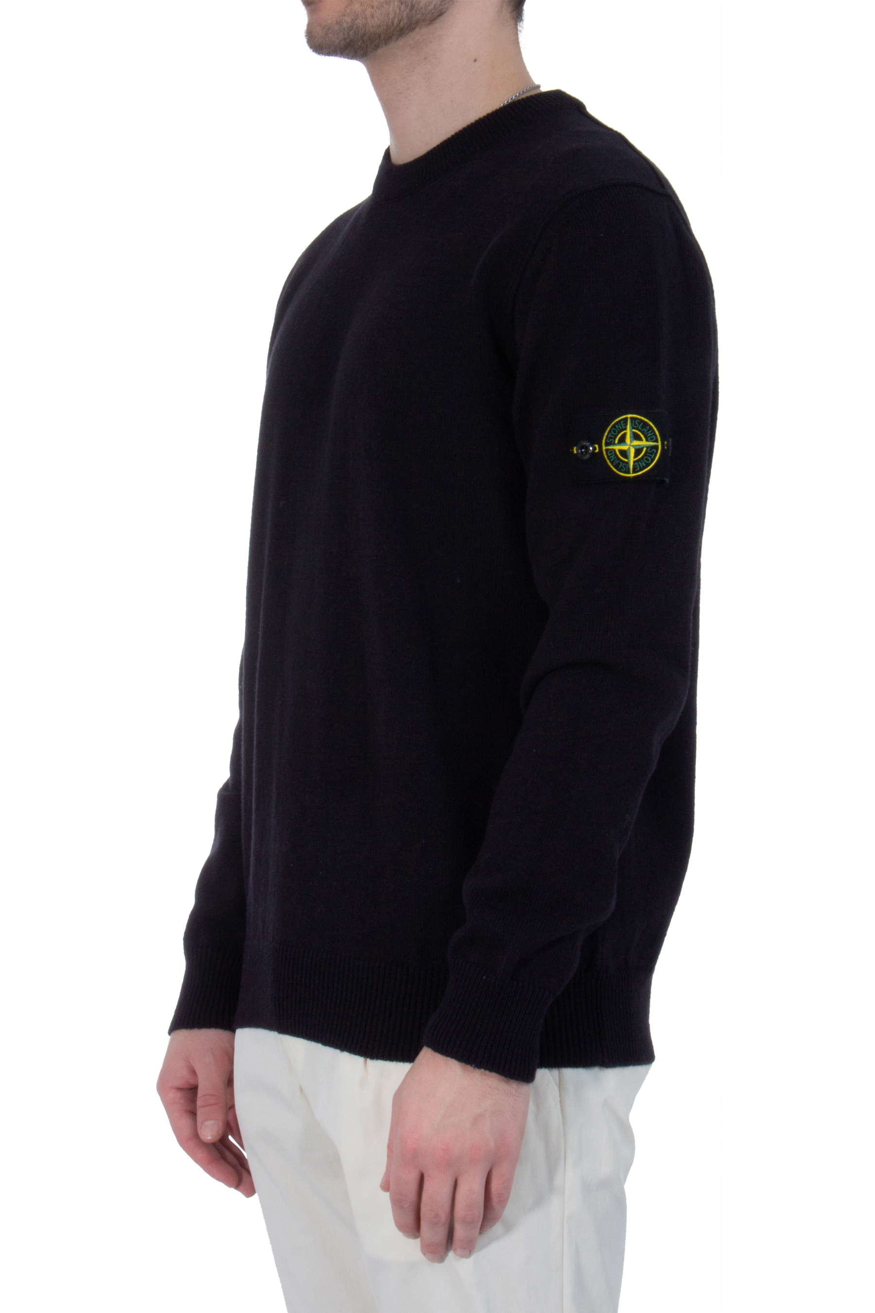 STONE ISLAND Organic Cotton Crew Neck Knit Sweater