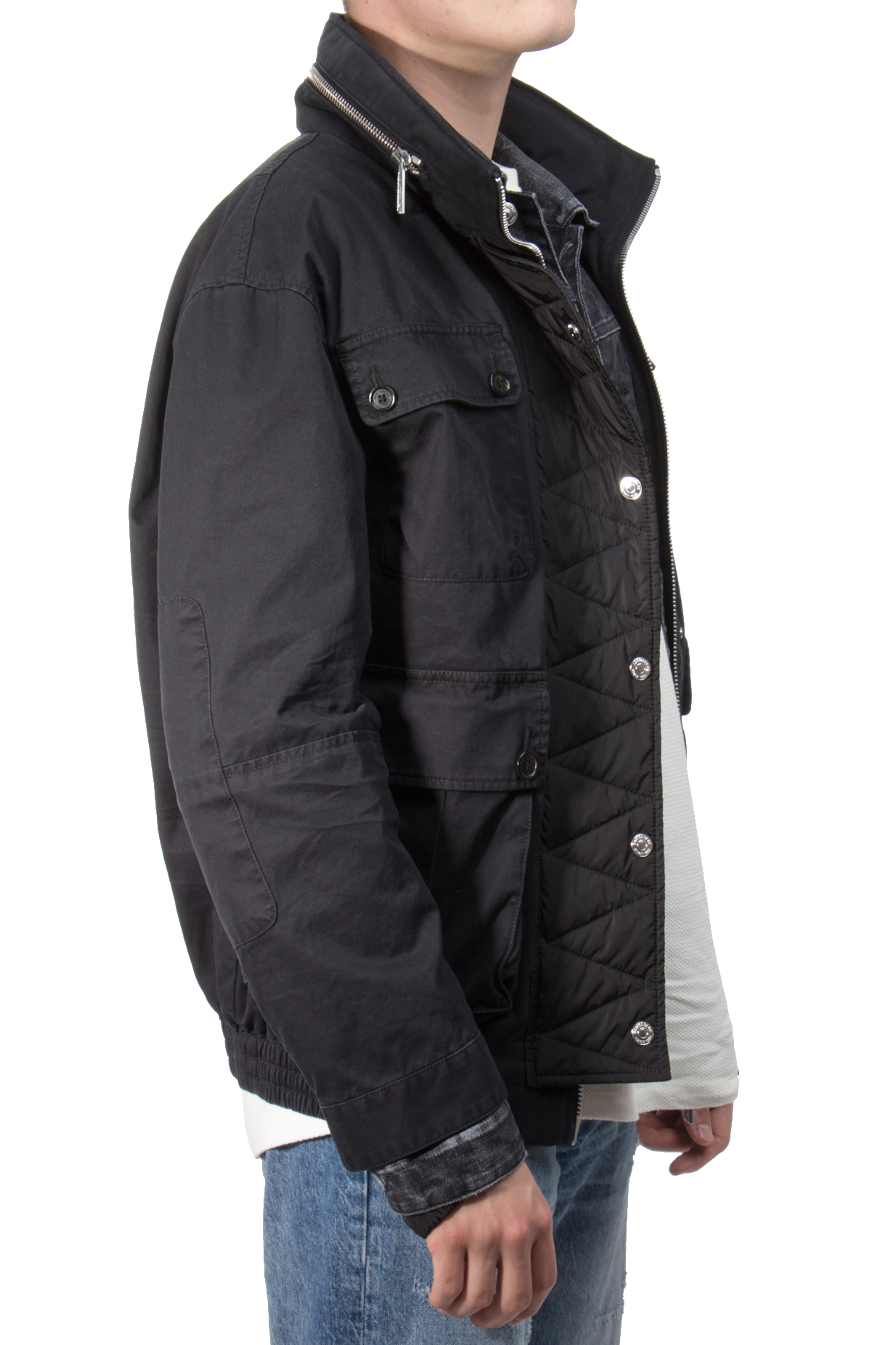 DSQUARED2 Pad Tab Field Jacket With Detachable Denim Vest