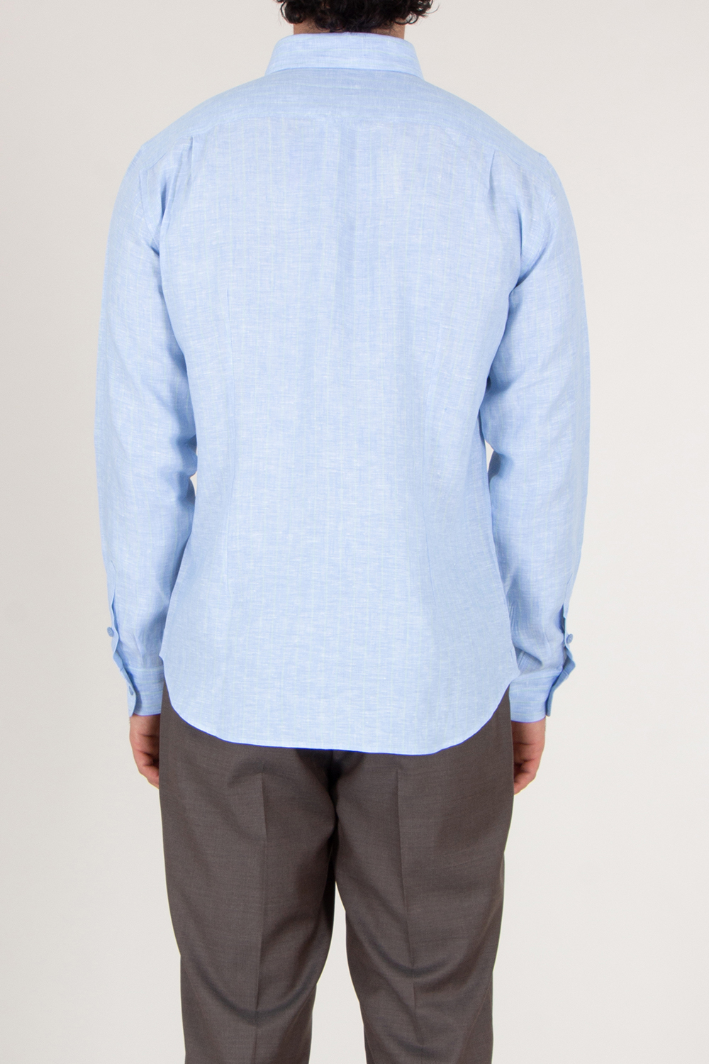 SEAESE Regular Fit Linen Pinstripe Shirt