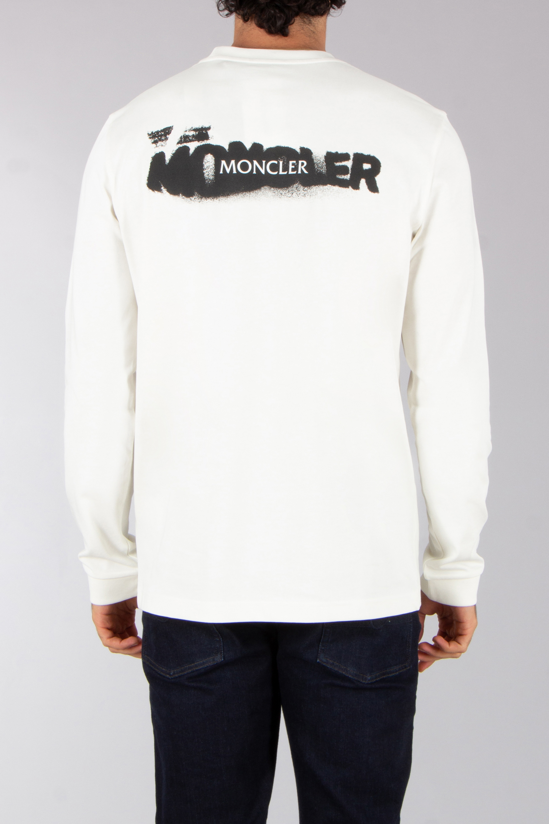 MONCLER Regular Fit Graphic Print Organic Cotton Jersey Long-Sleeve T-Shirt Langarm, Ärmel, Pullover, Sweatshirt, Kapuzenpulli