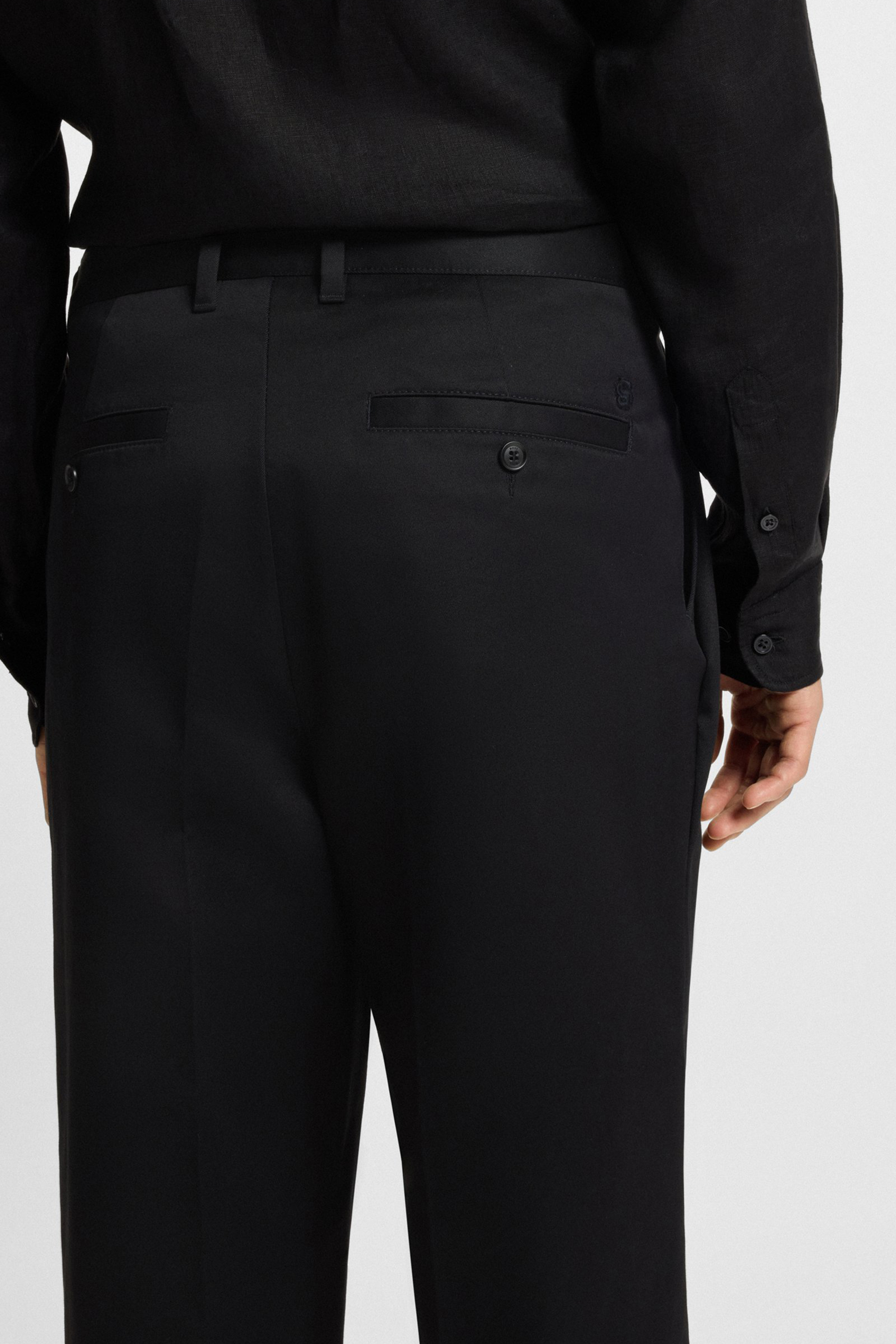 BOSS Relaxed Fit Cotton Twill Pants C-Kai Bekleidung, Hosen, Mantel, Formelle Kleidung, Anzug