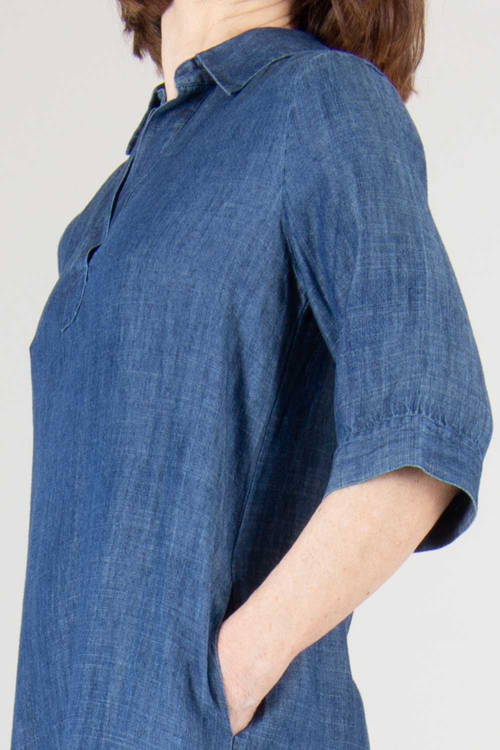 0039 ITALY Relaxed Fit Linen Blend Dress Derry