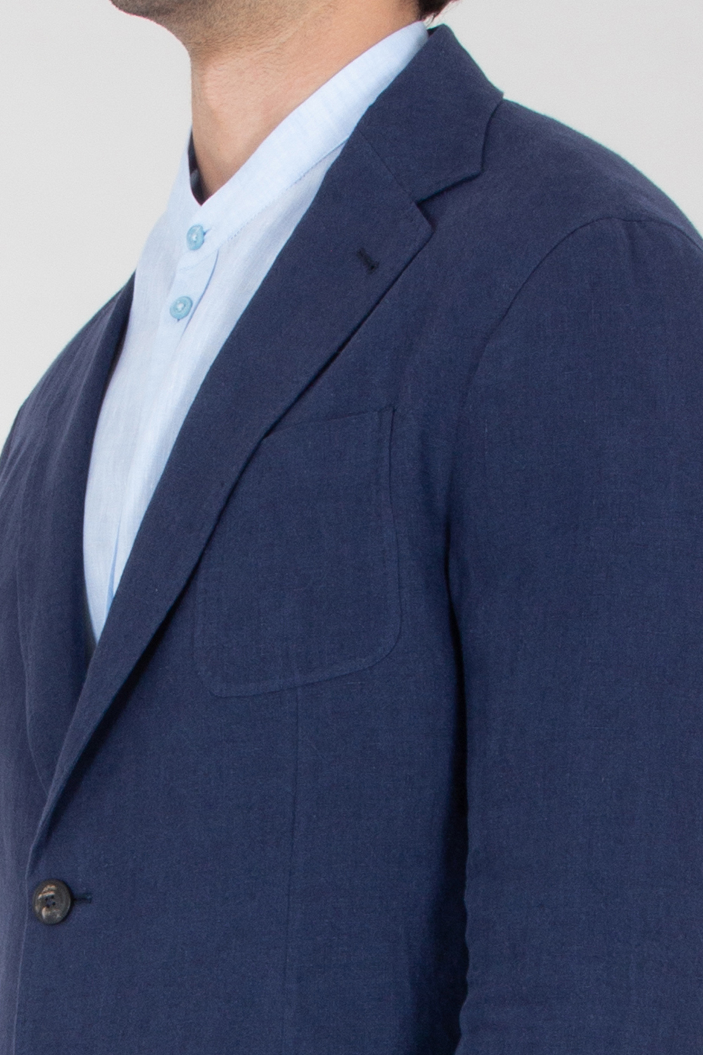 EMPORIO ARMANI Regular Fit Single-breasted Blazer In Washed Linen 