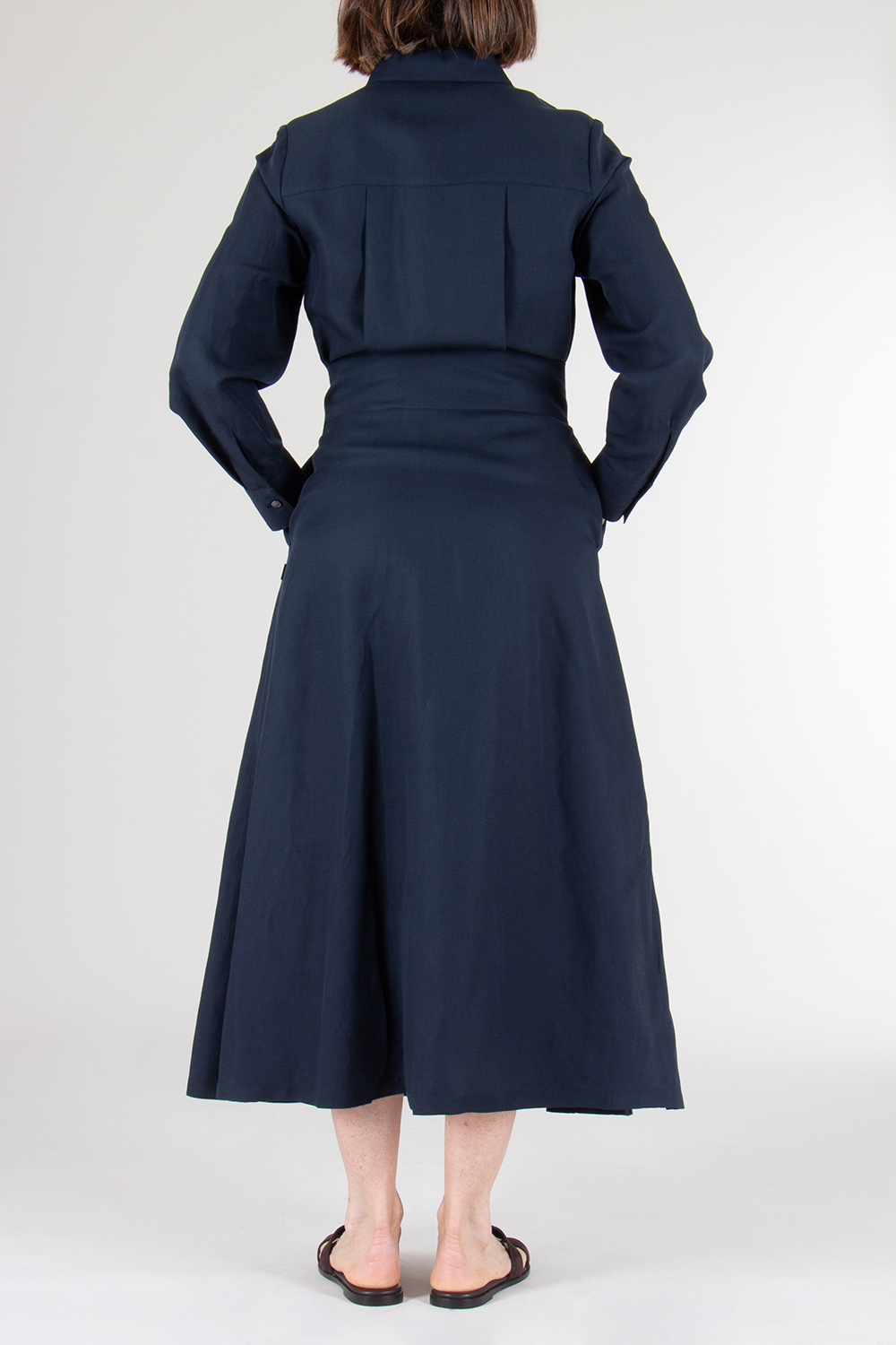WOOLRICH Linen Blend Belted Shirt Dress