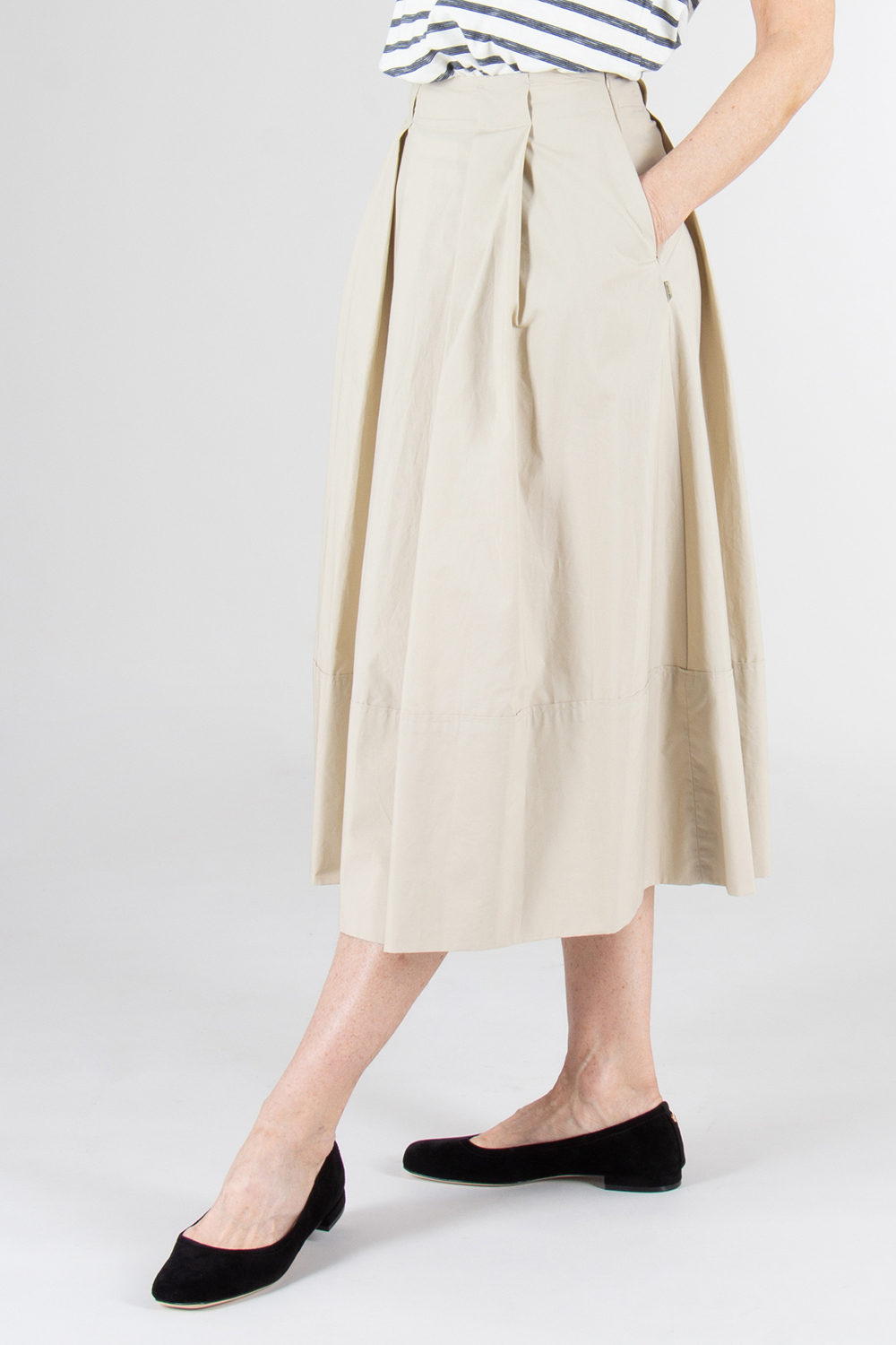 WOOLRICH Cotton Poplin Box Pleat Skirt