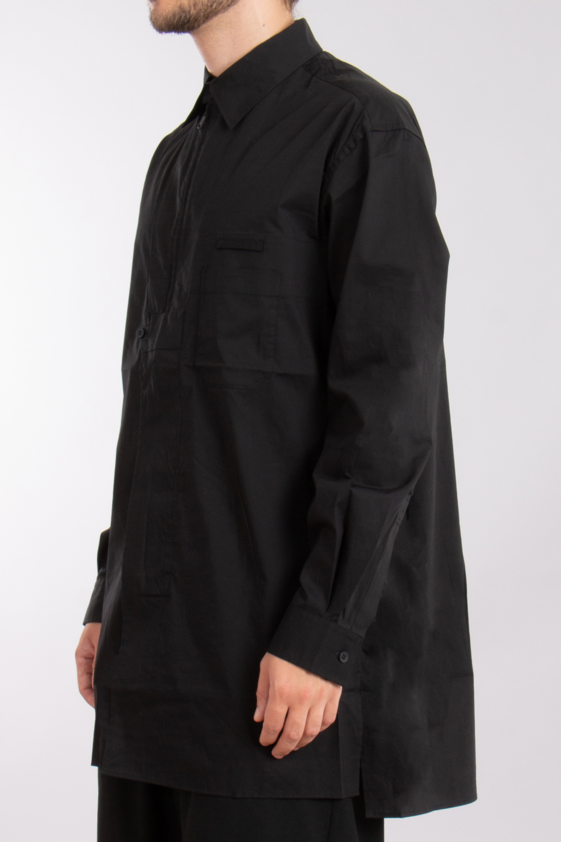Y-3 Oversized Cotton Blend Stretch Overshirt Y-3 Oversized Cotton Blend Stretch Overshirt
