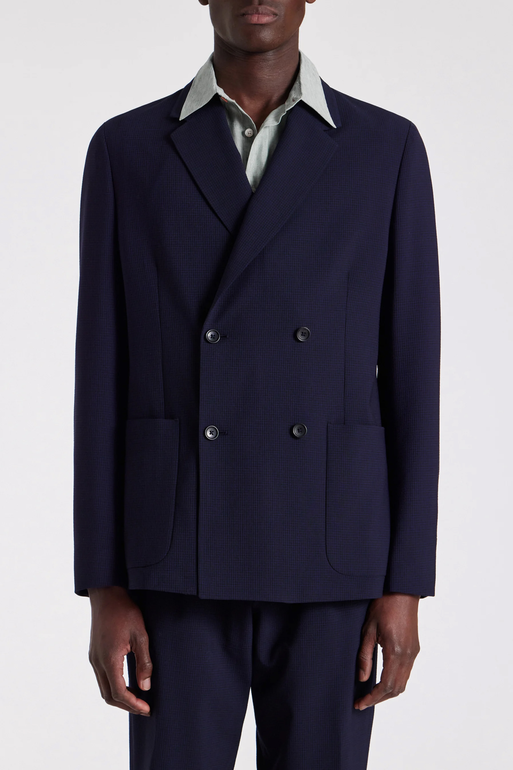 PAUL SMITH Seersucker Check Double-Breasted Jacket PAUL SMITH Seersucker Check Double-Breasted Jacket
