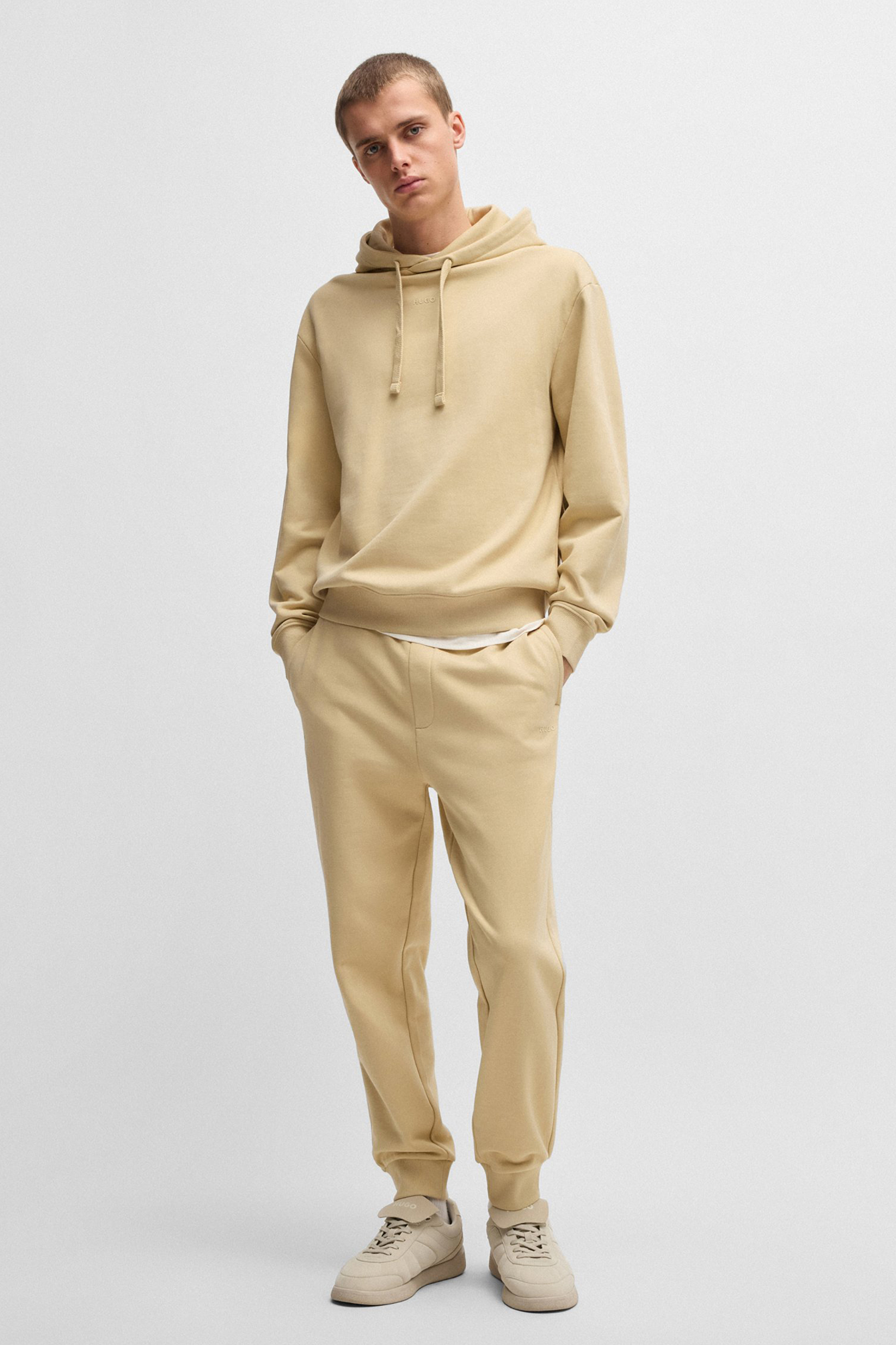 HUGO Relaxed Fit Printed Cotton Terry Hoodie Dapo HUGO Relaxed Fit Printed Cotton Terry Hoodie Dapo