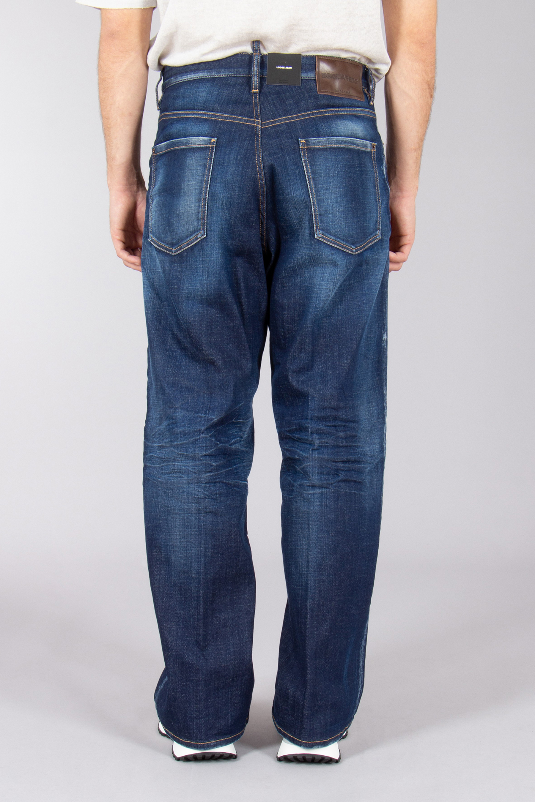 DSQUARED2 Dark Clean Wash Cotton Stretch Denim Loose Jeans Bekleidung, Jeans, Hosen