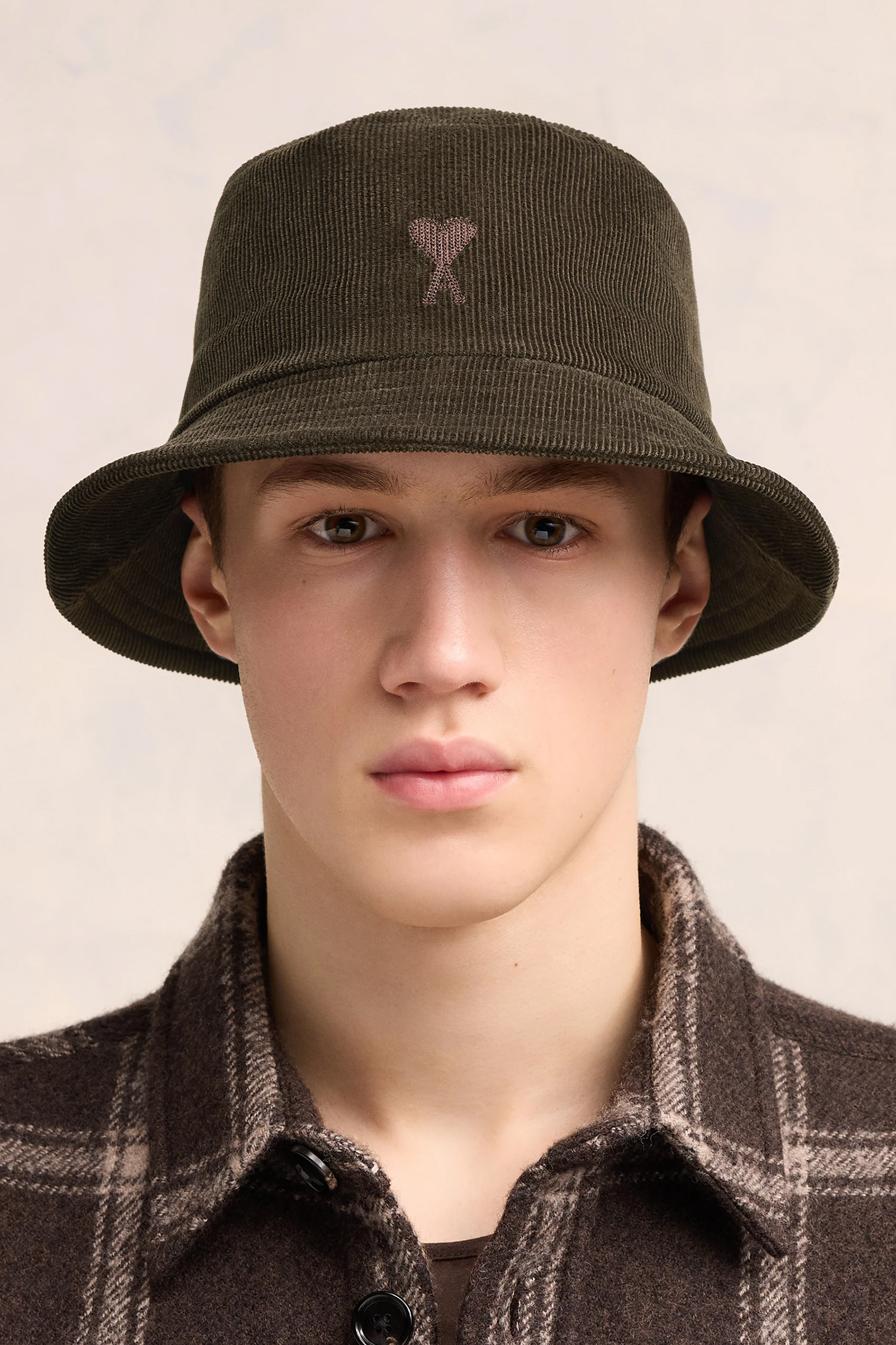 AMI PARIS Embroidered Cotton Corduroy Bucket Hat AMI PARIS Embroidered Cotton Corduroy Bucket Hat
