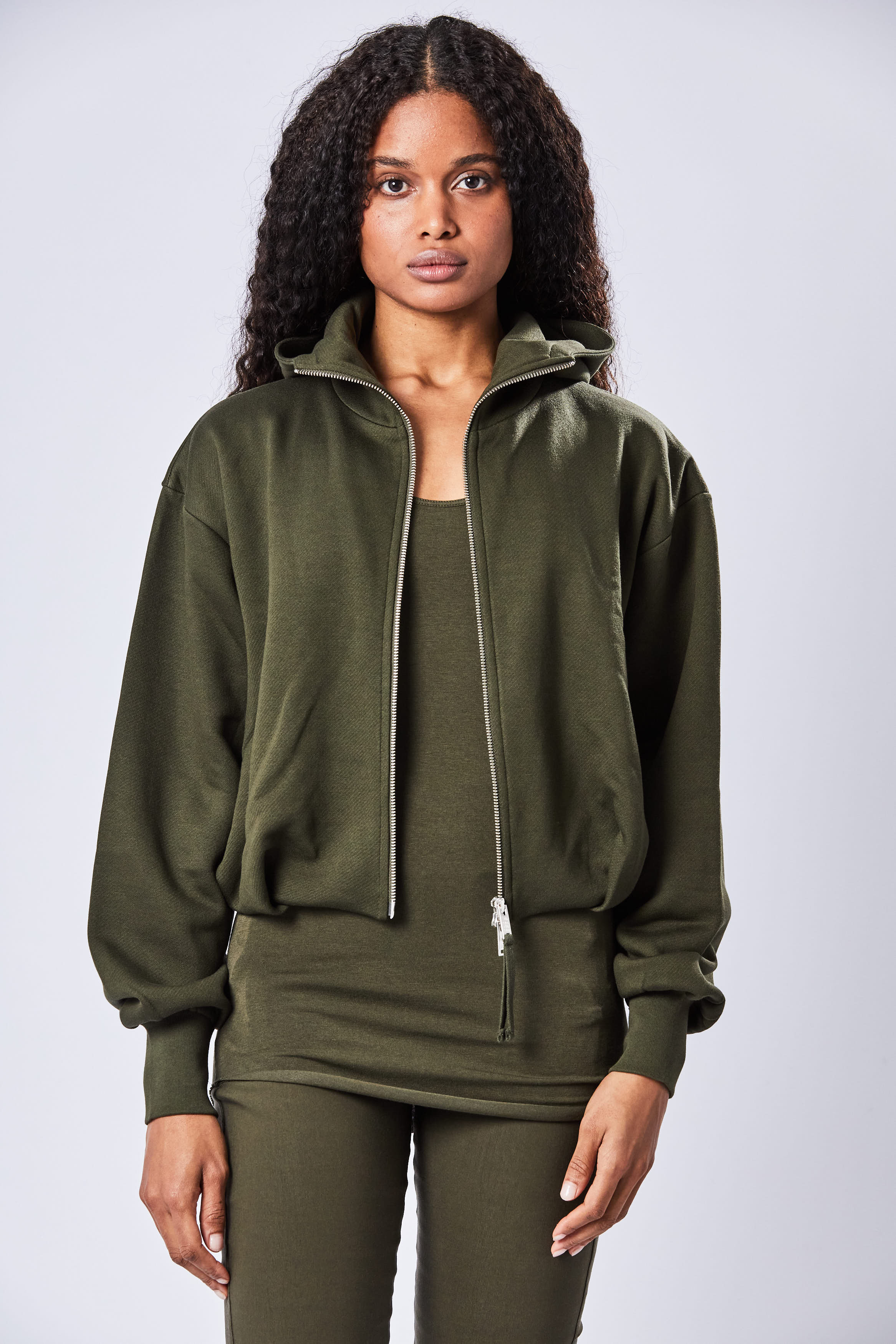 THOM KROM Tencel Cotton Blend Zip Up Sweatshirt THOM KROM Tencel Cotton Blend Zip Up Sweatshirt