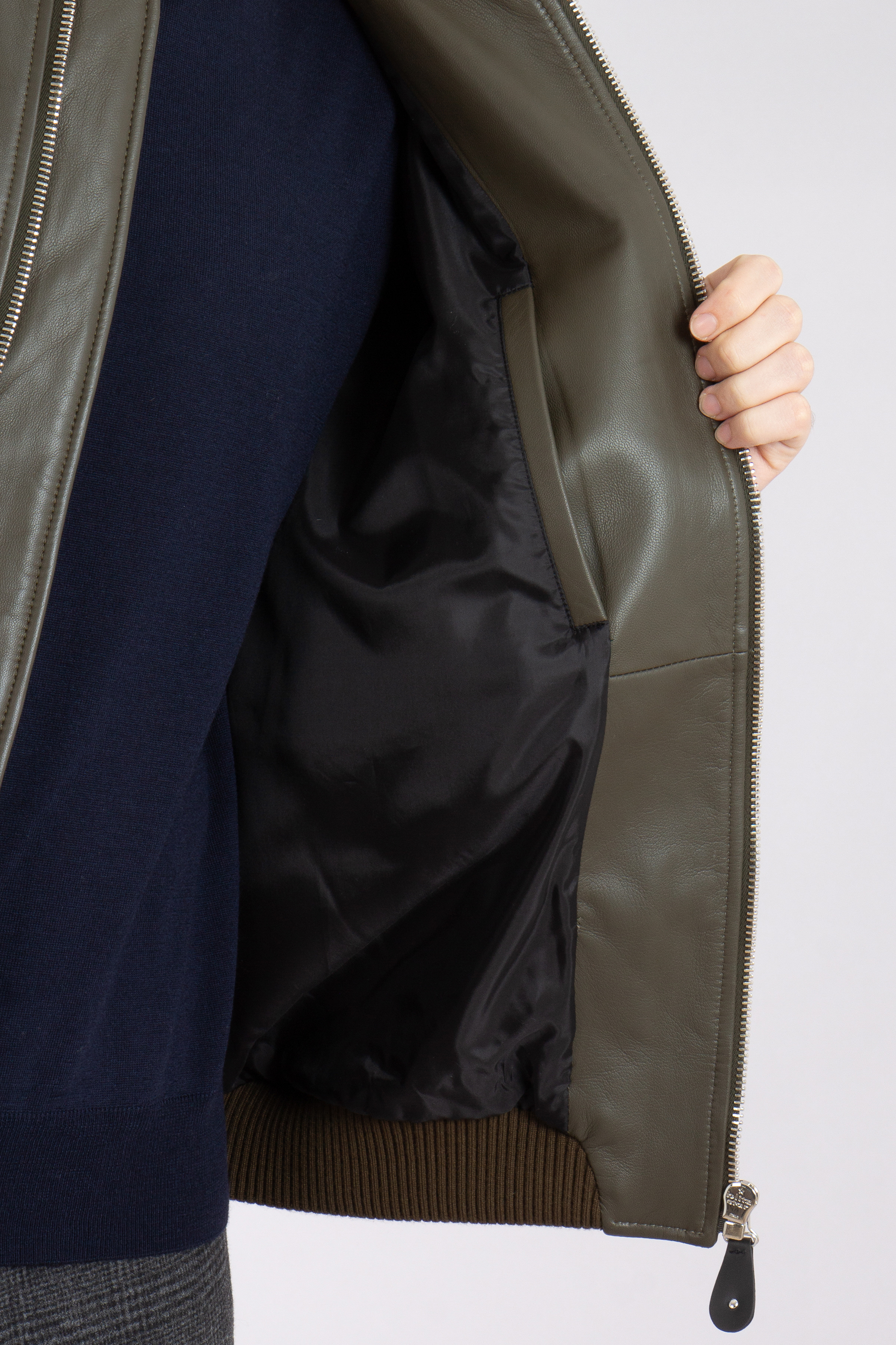 DSQUARED2 Lamb Leather Cyprus Bomber Jacket DSQUARED2 Lamb Leather Cyprus Bomber Jacket