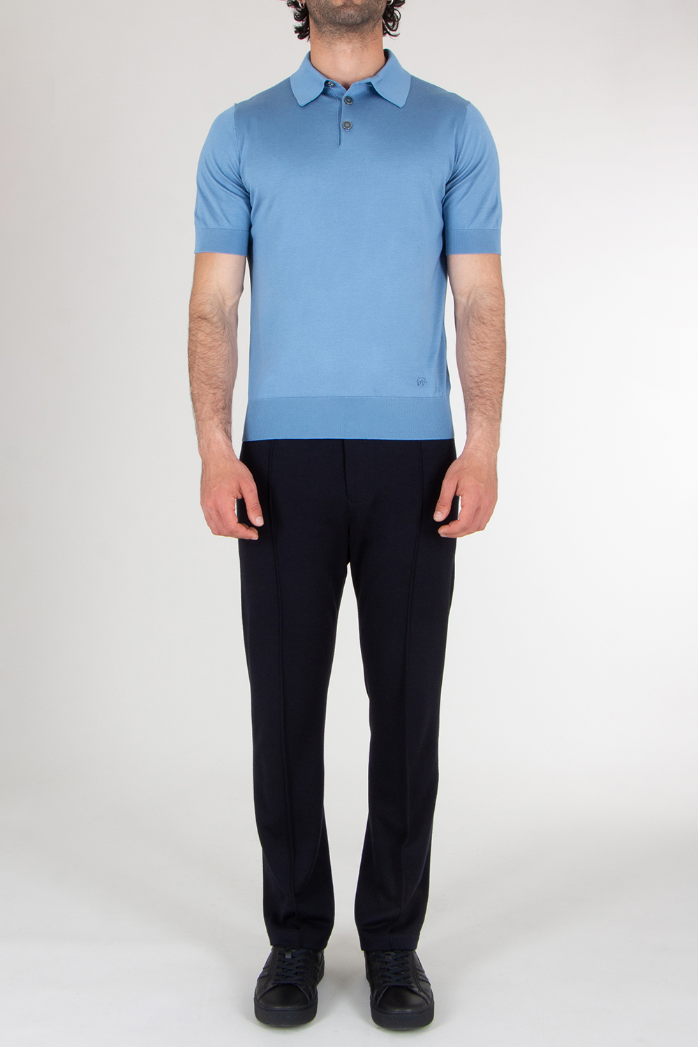 DOLCE & GABBANA  Serafino Silk Embroidered Polo 