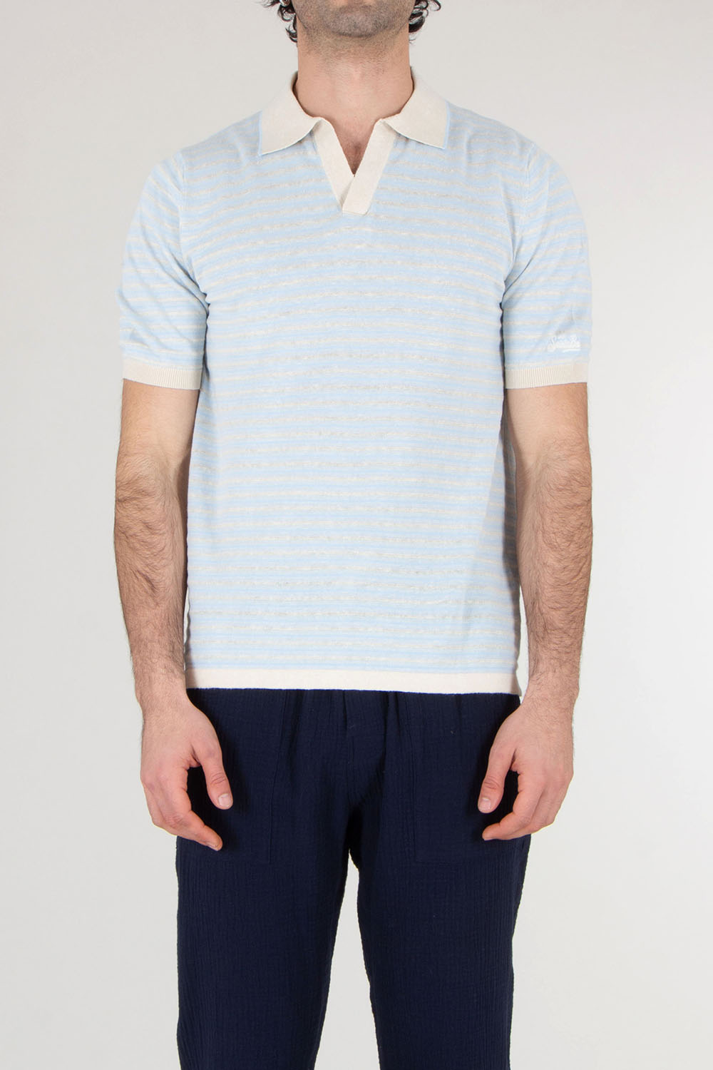 MC 2 SAINT BARTH Buttonless Knitted Polo Shirt Sloan