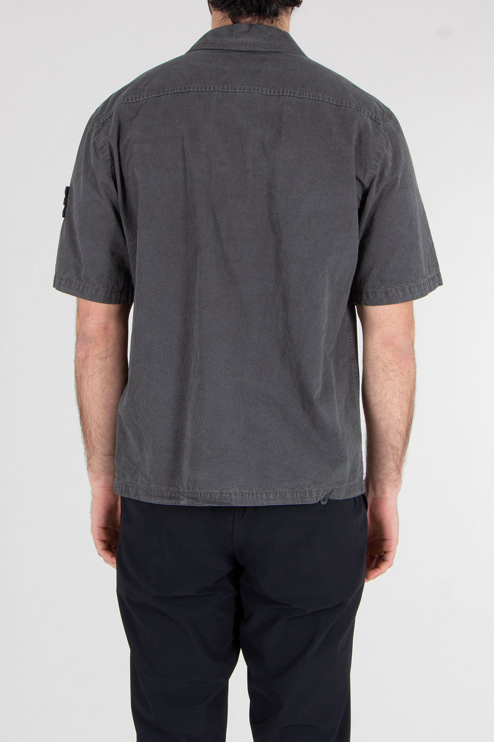 STONE ISLAND Comfort Fit Regular Fit OLD Effect Brushed Organic Cotton Canvas Short-Sleeve Shirt 