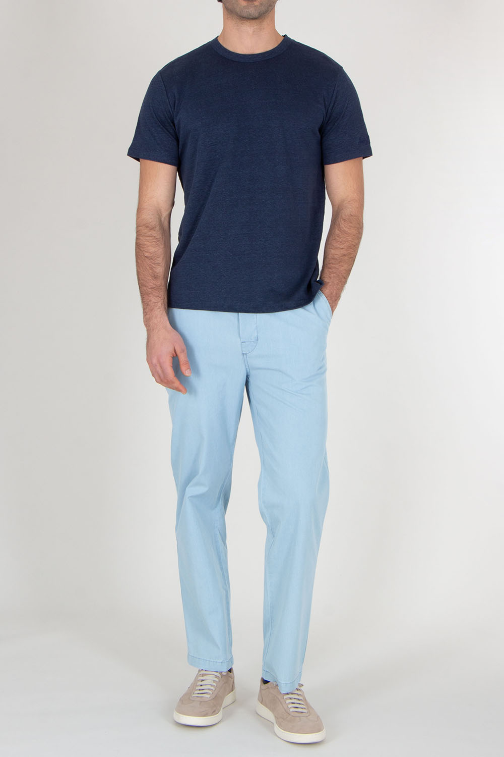 MC 2 SAINT BARTH Regular fit short sleeve Linen T-Shirt Ecsta