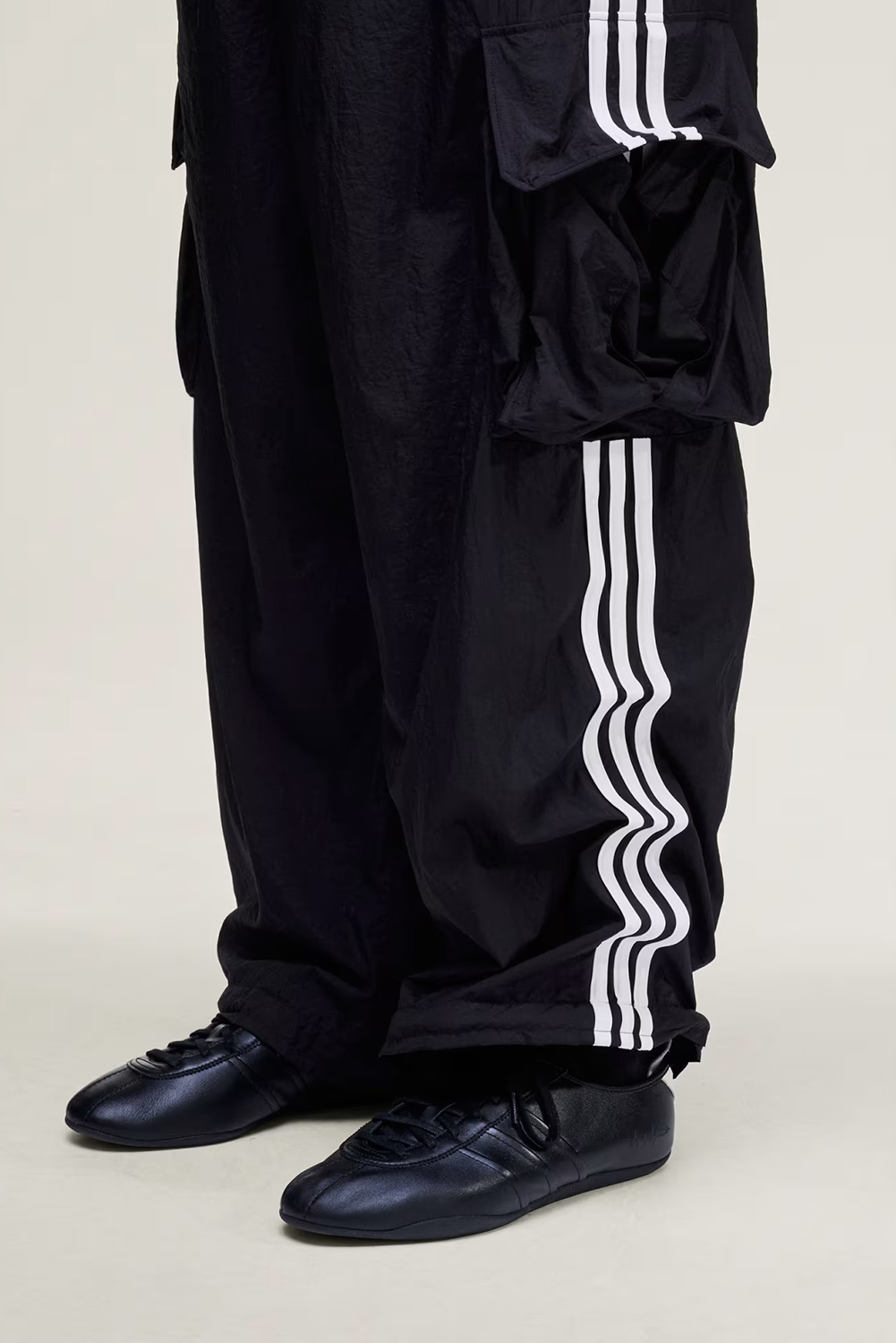 Y-3 Loose Fit Wired 3-Striped Nylon Cargo Pants