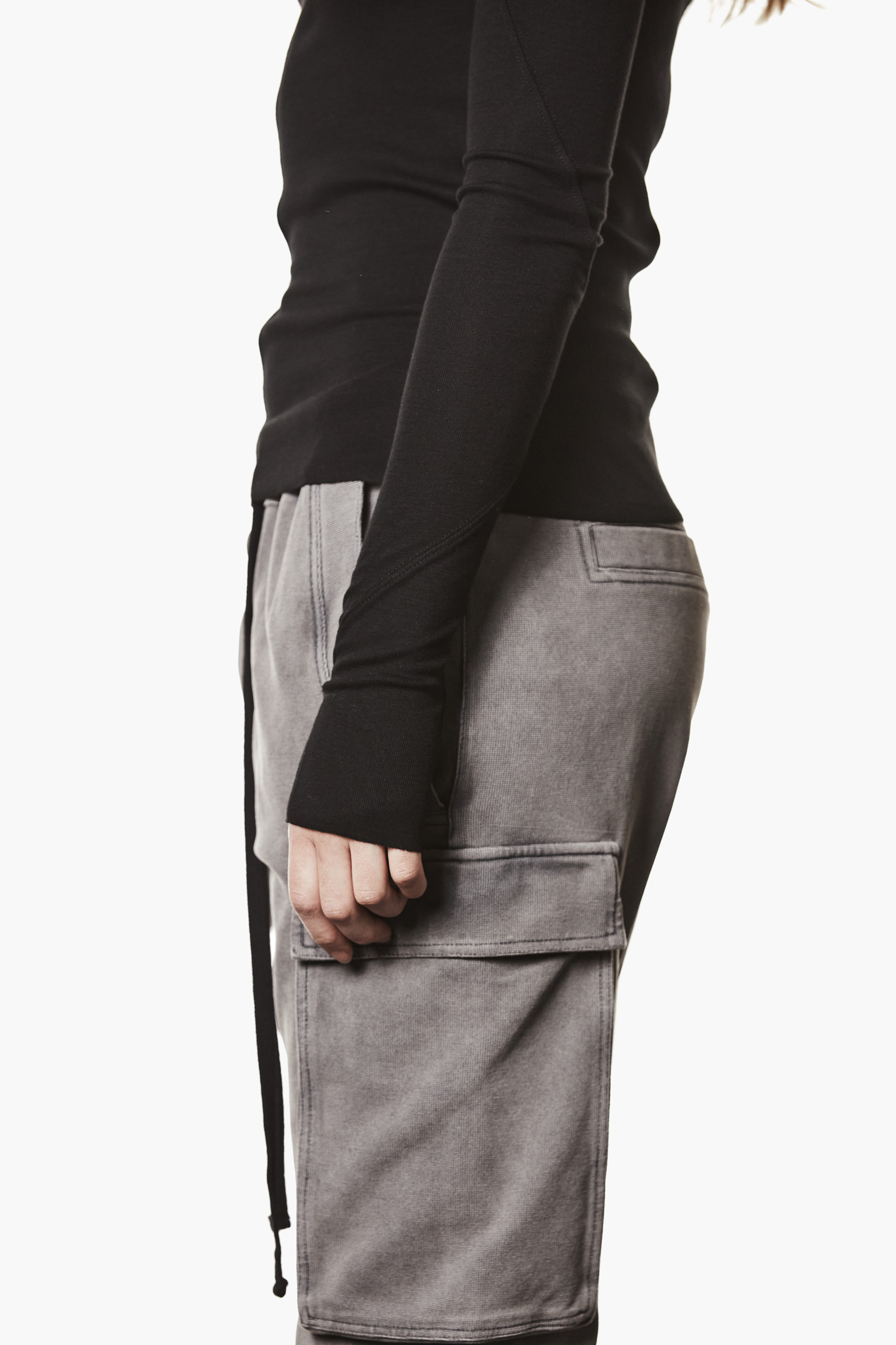 THOM KROM Slim Fit Viscose Stretch Roll Neck Long-Sleeve T-Shirt Langarm, Ärmel, Hosen, Rock, Mantel