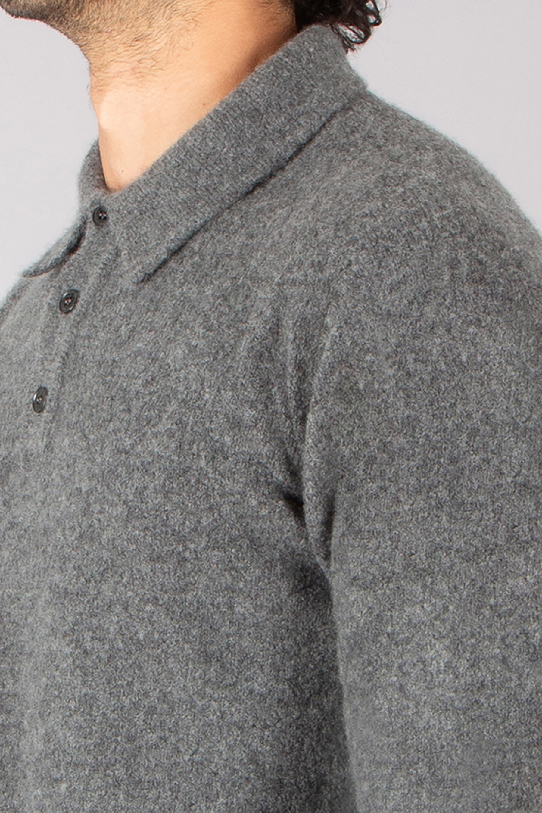ROBERTO COLLINA Regular Fit Cashmere-Silk Blend Knit Polo Pulli, Mantel, Erwachsener, Mann, Person