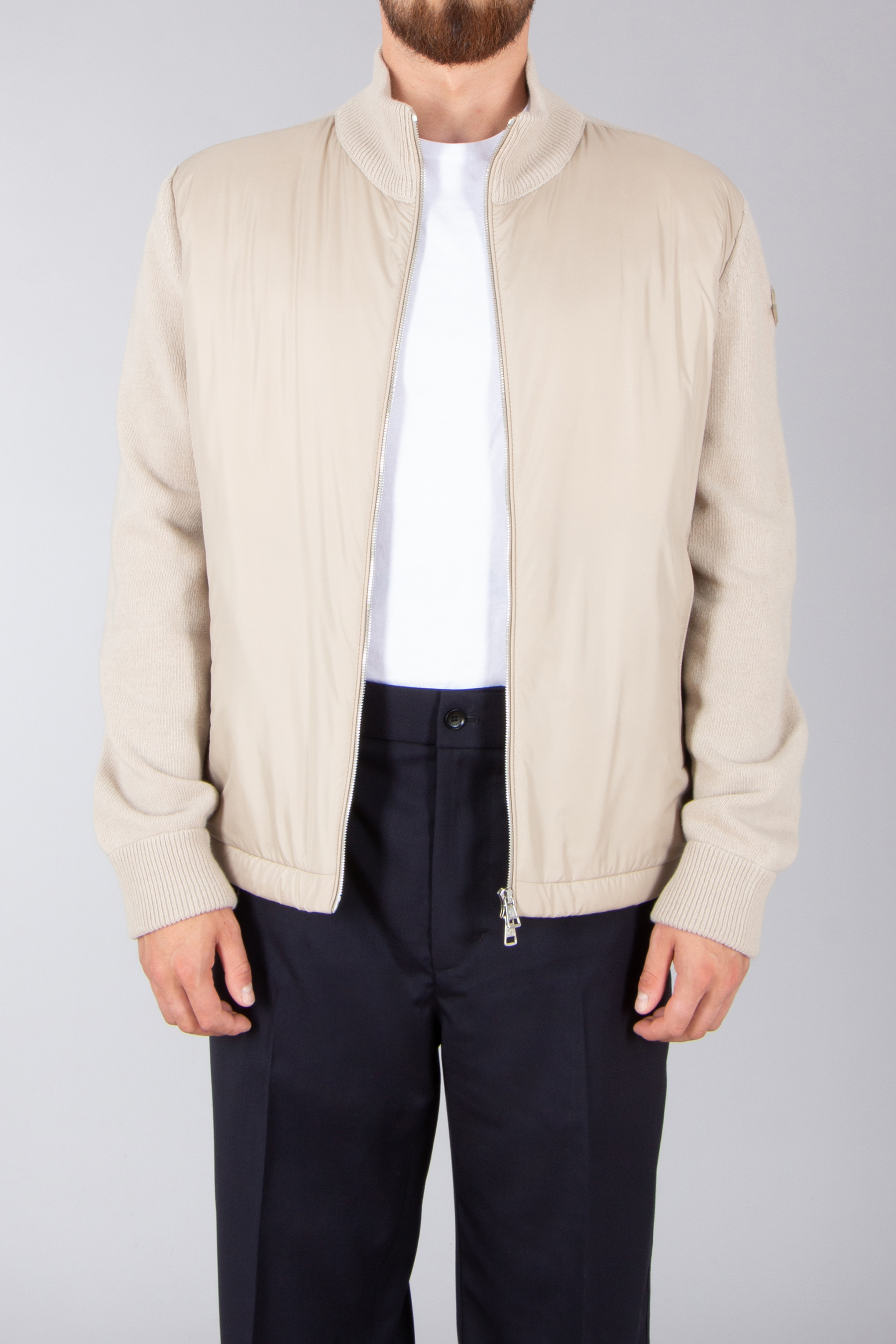 MONCLER Down Padded Virgin Wool-Cashmere Blend Cardigan Mantel, Jacke, Blazer, Hemd, Pullover