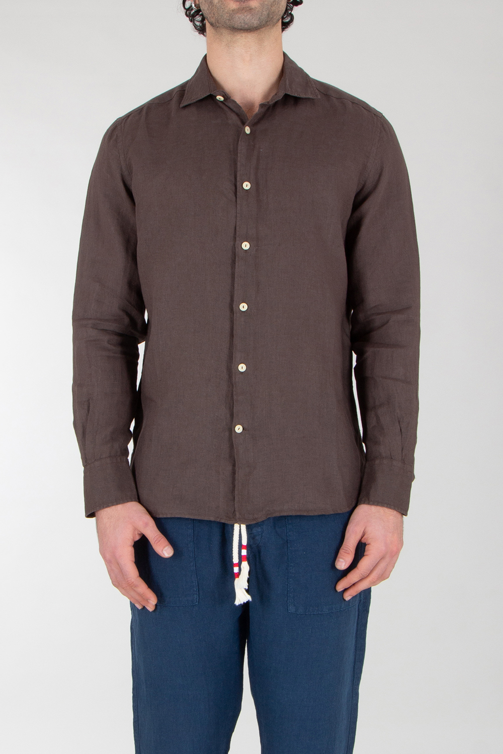 MC 2 SAINT BARTH Regular Fit Linen Shirt Pamplona