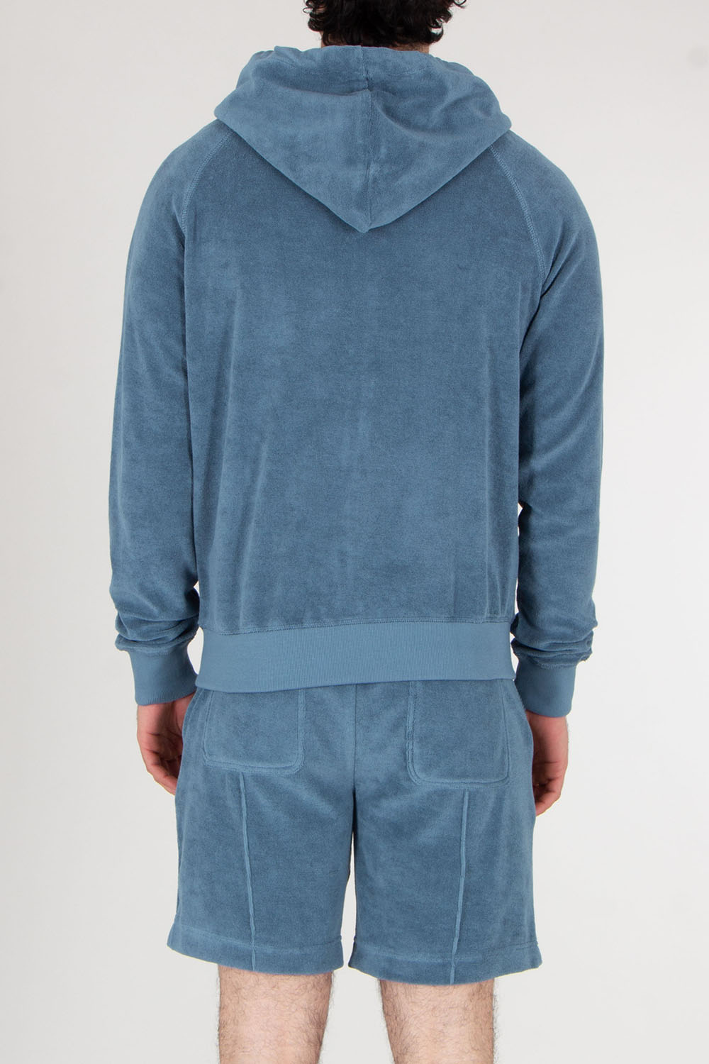 AURÉLIEN Cotton Blend Terry Zip Hoodie 