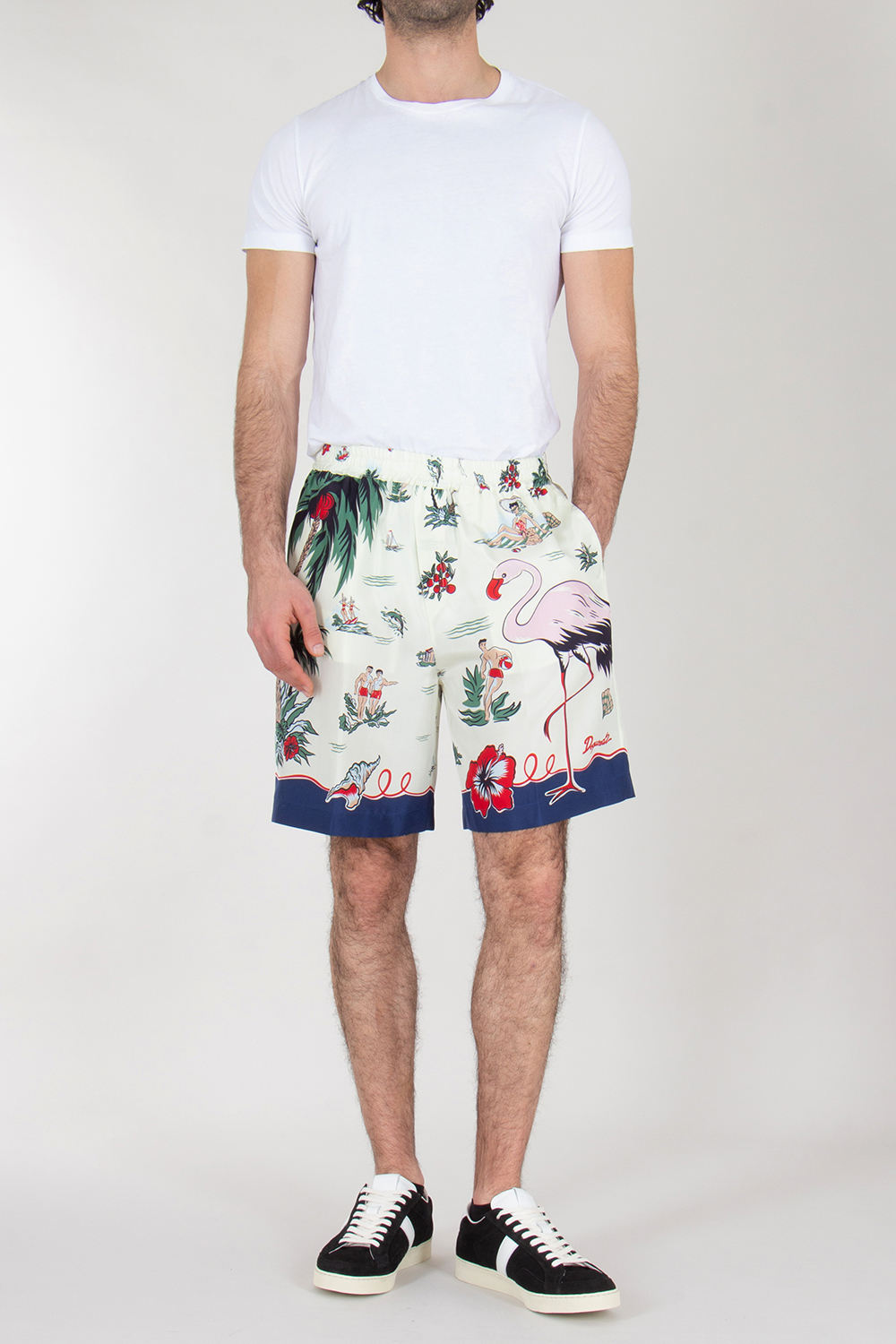 DSQUARED2 Relaxed Fit Silk Baseball Shorts